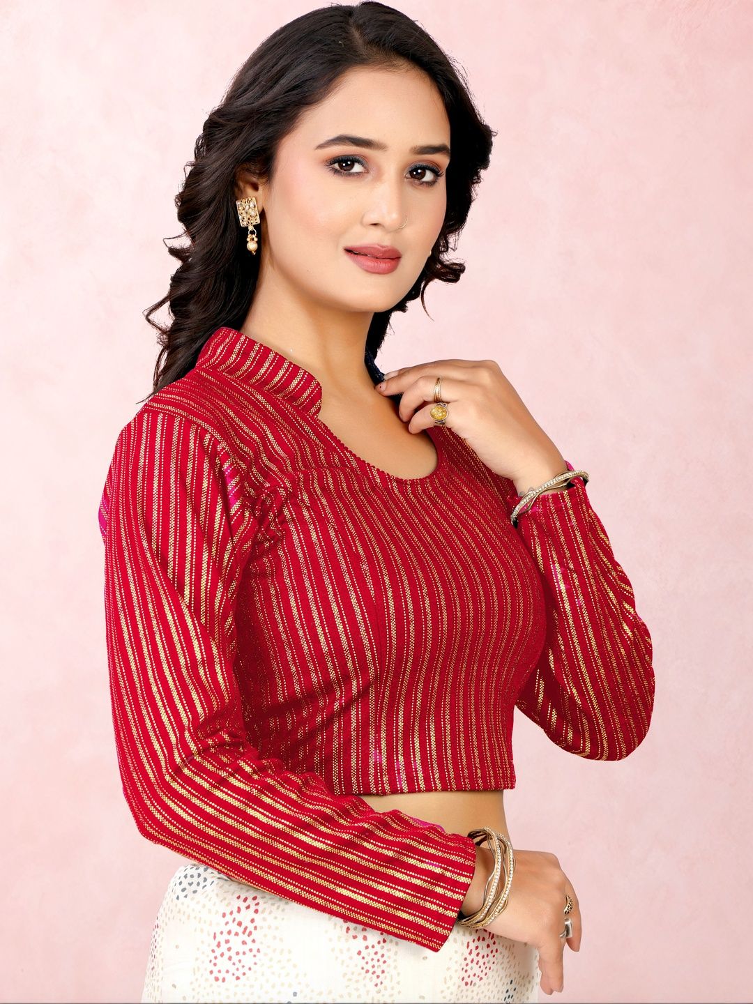 RAISECHIC RAISECHIC Woven Design Zari Saree Blouse