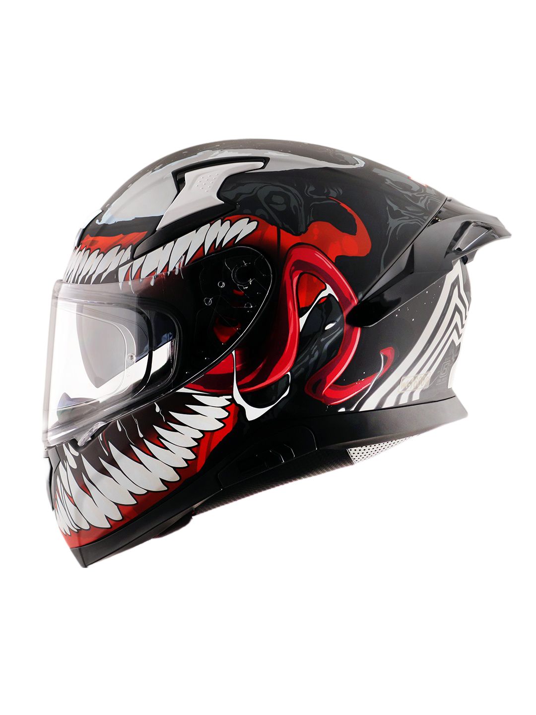 Axor Apex Marvel Venom Motorbike Helmet Dull Black Red -M