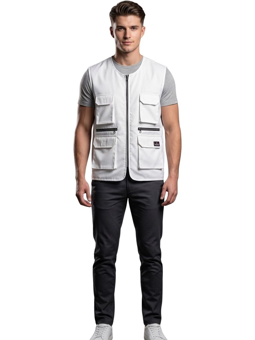 SANHOK Men Waterproof Outdoor Work Safari Fishing Utility Cargo Vest Jacket