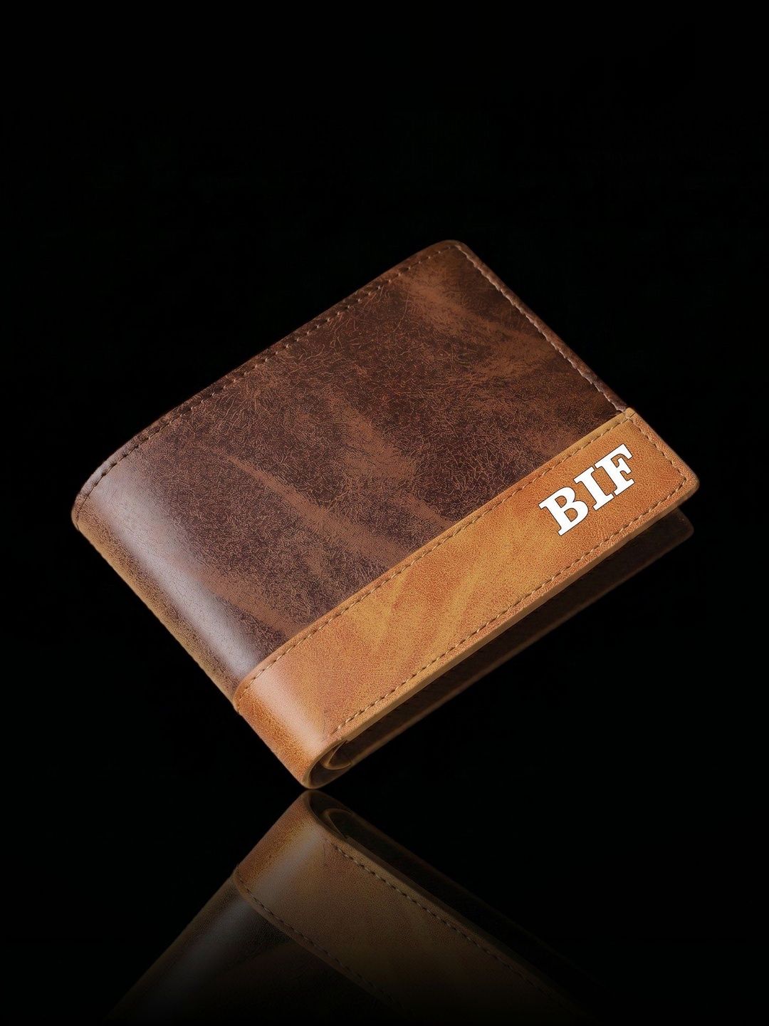 BIF Men Textured PU Two Fold Wallet