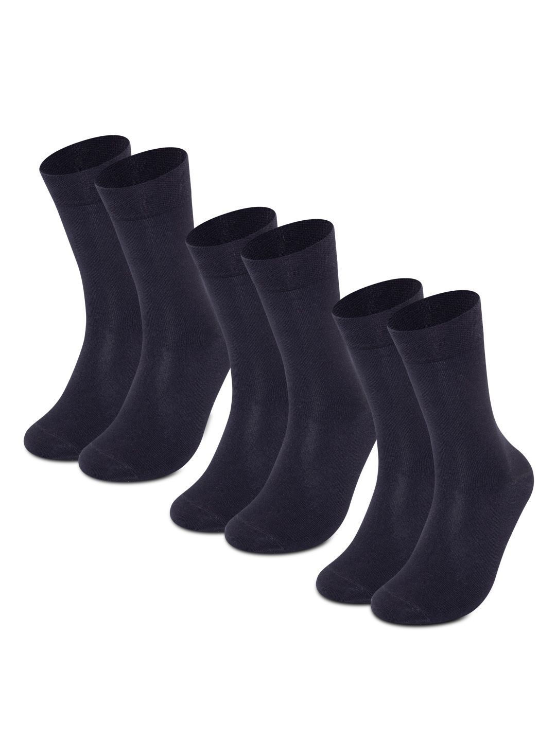Supersox Men Pack of 3 Black Solid Calf-Length Formal Socks