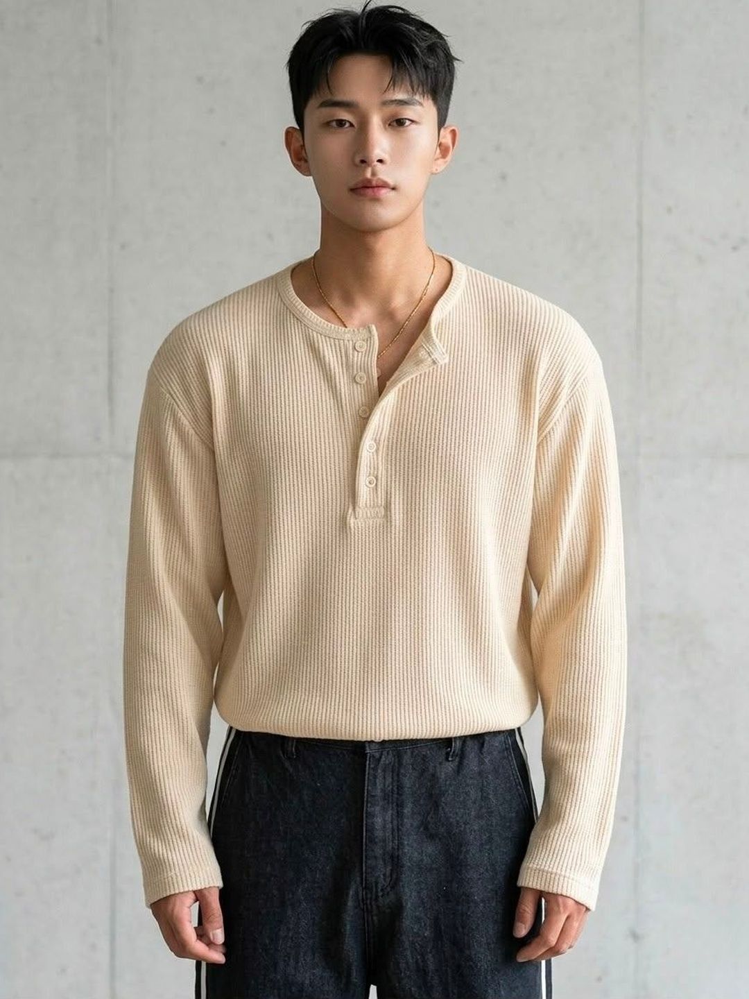Else and What Men Henley Neck T-shirt