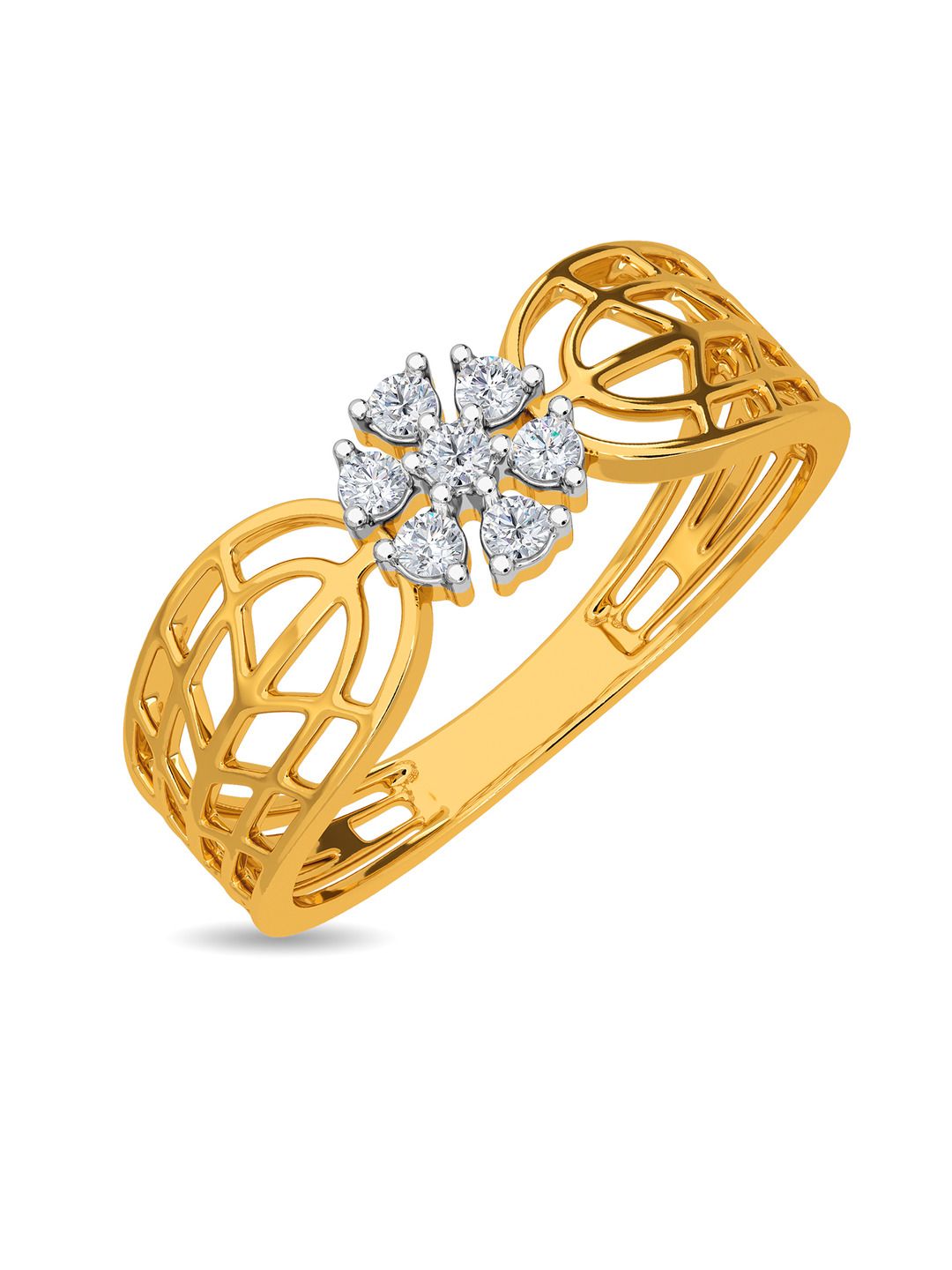 KISNA DIAMOND AND GOLD JEWELLERY Women 14kt 0.1CT Ring Diamond 1.27g