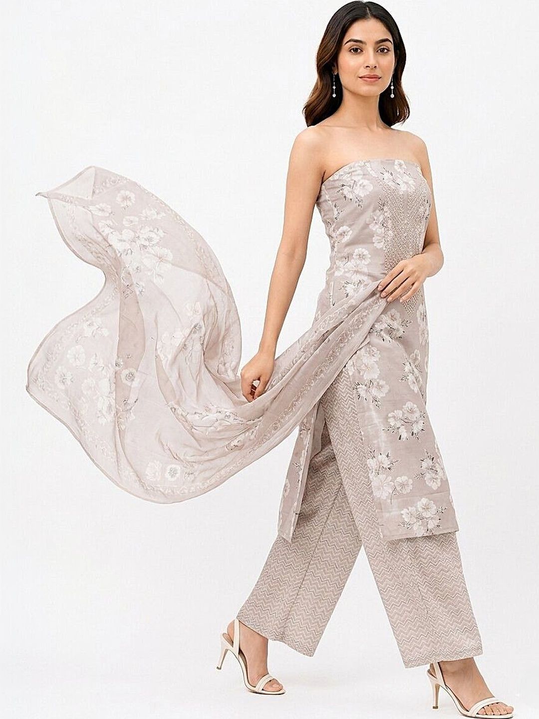 THE WEAVERS SHOP BY RAAVI Embroidered Pure Cotton Unstitched Dress Material