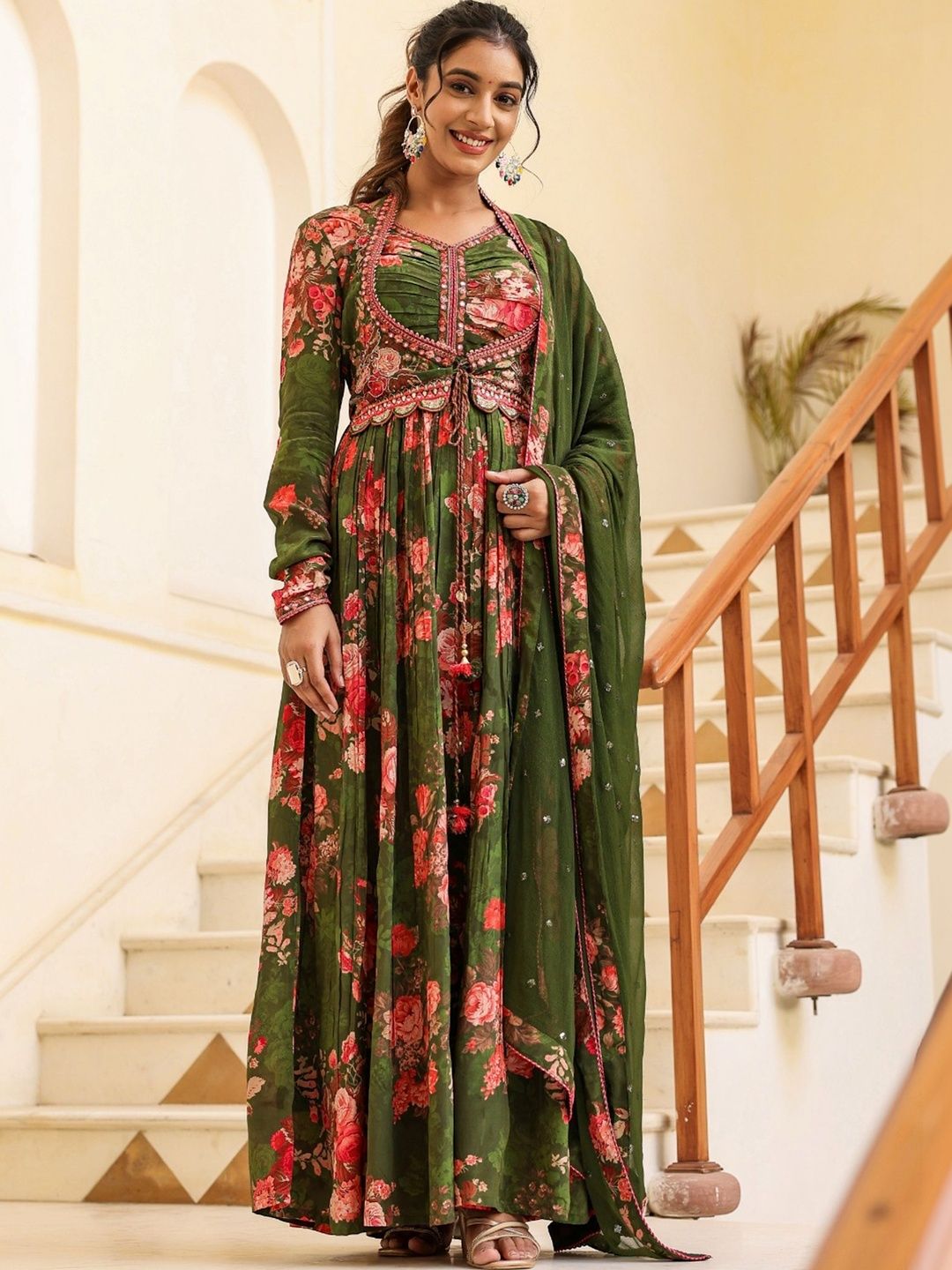 long dress with dupatta Traditional Long Gown With Dupatta The Perfect Attractive Gown With Dupatta Set