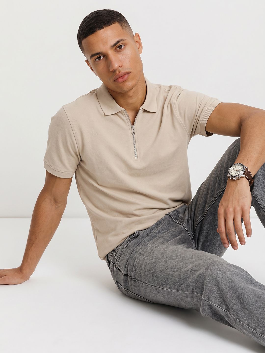 The Roadster Life Co. Polo Collar Pure Cotton T-shirt