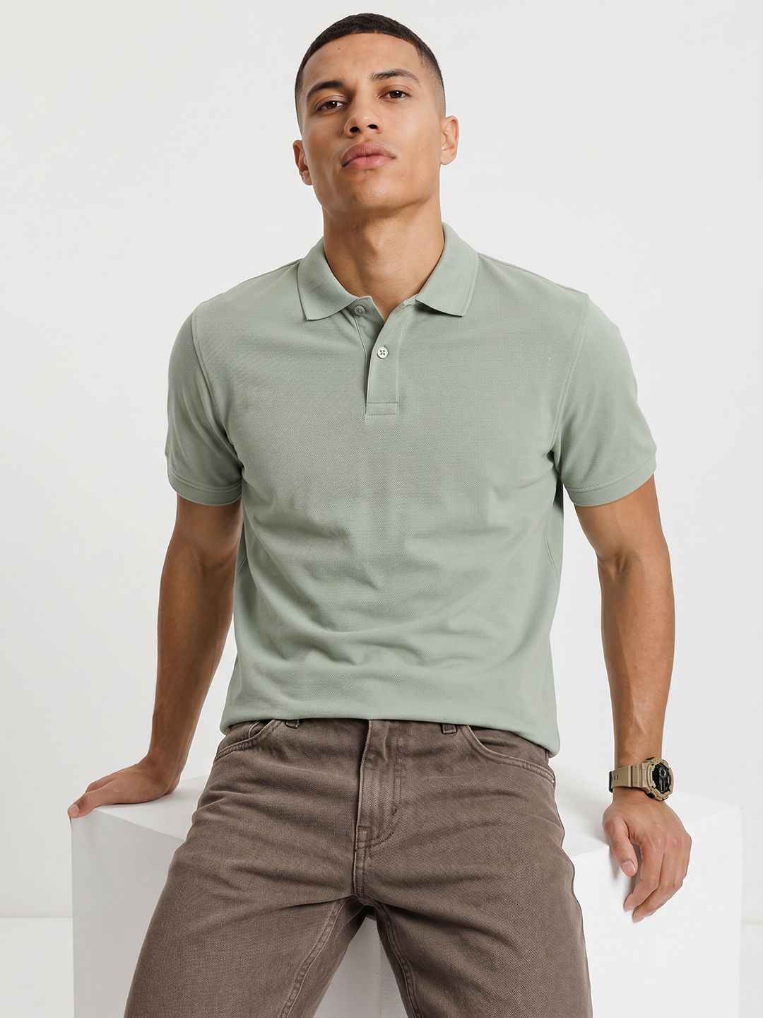 The Roadster Life Co. Polo Collar Pure Cotton T-shirt