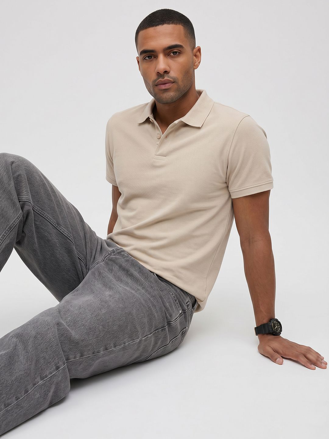 The Roadster Life Co. Polo Collar Pure Cotton T-shirt