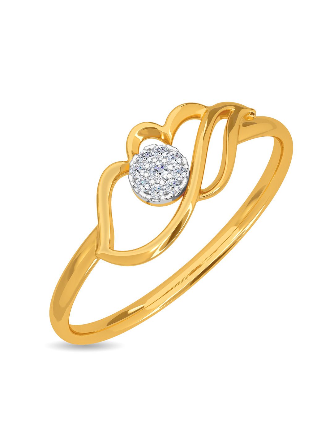 KISNA DIAMOND AND GOLD JEWELLERY Women 14KT Diamond Ring 0.77g