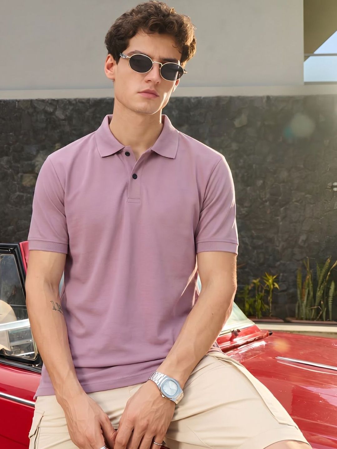 TOXA Men's Solid Half-Sleeve Light Weight Polo T-Shirt