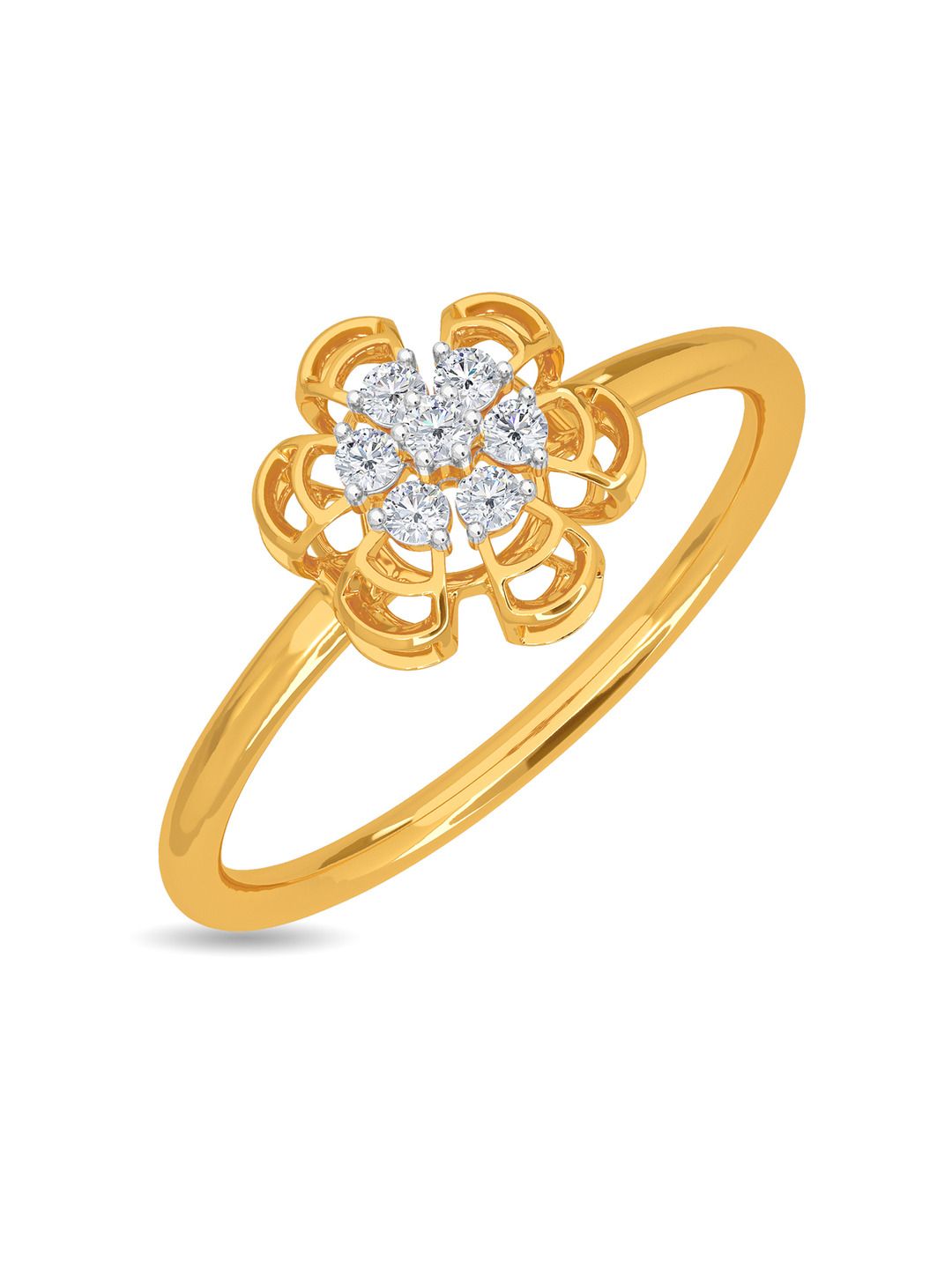 KISNA DIAMOND AND GOLD JEWELLERY Women 14KT Finger Ring Diamond 1.25 gm