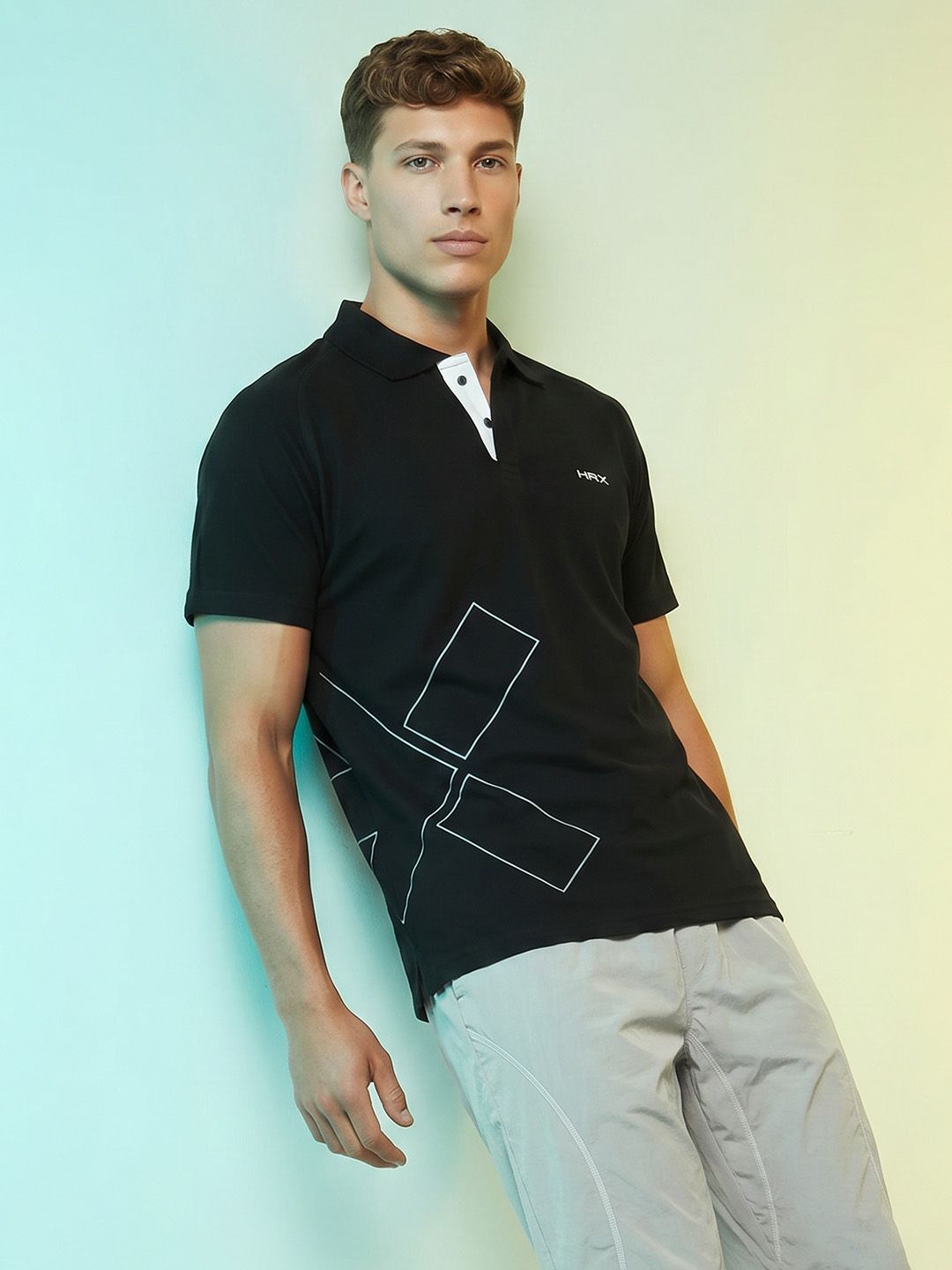 HRX by Hrithik Roshan Printed Polo Collar T-shirt
