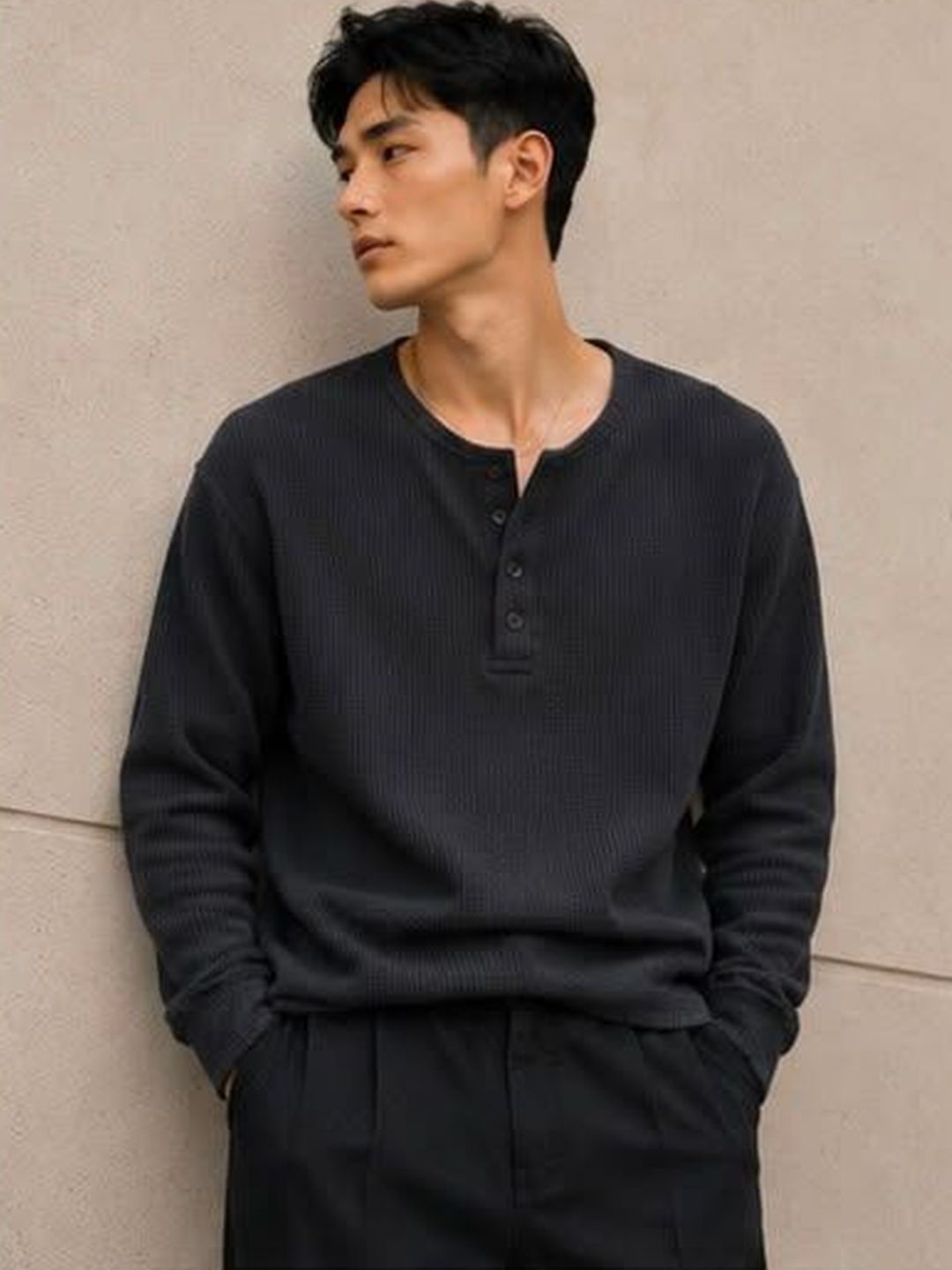 Else and What Men Henley Neck T-shirt