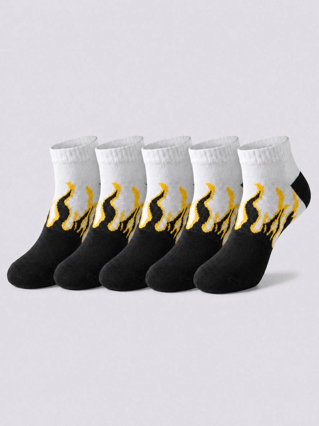 Moda Rapido Men Pack of 5 Cotton Blend Patterned Ankle Length Socks