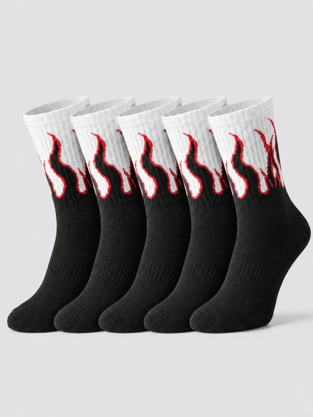Moda Rapido Men Pack of 5 Cotton Blend Patterned Above Ankle Socks