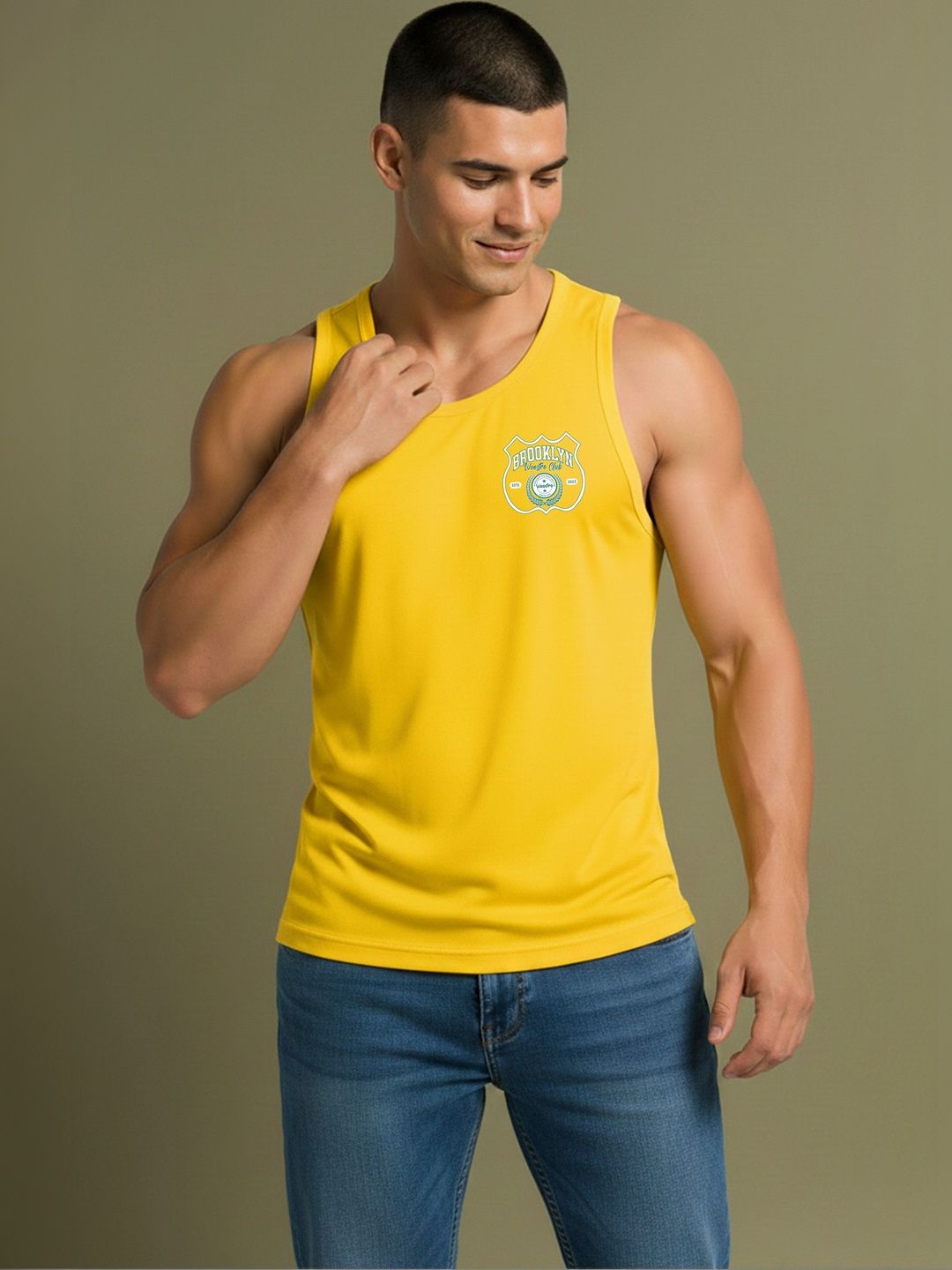 SKY HARBOAR Men Printed Cotton Gym Vest