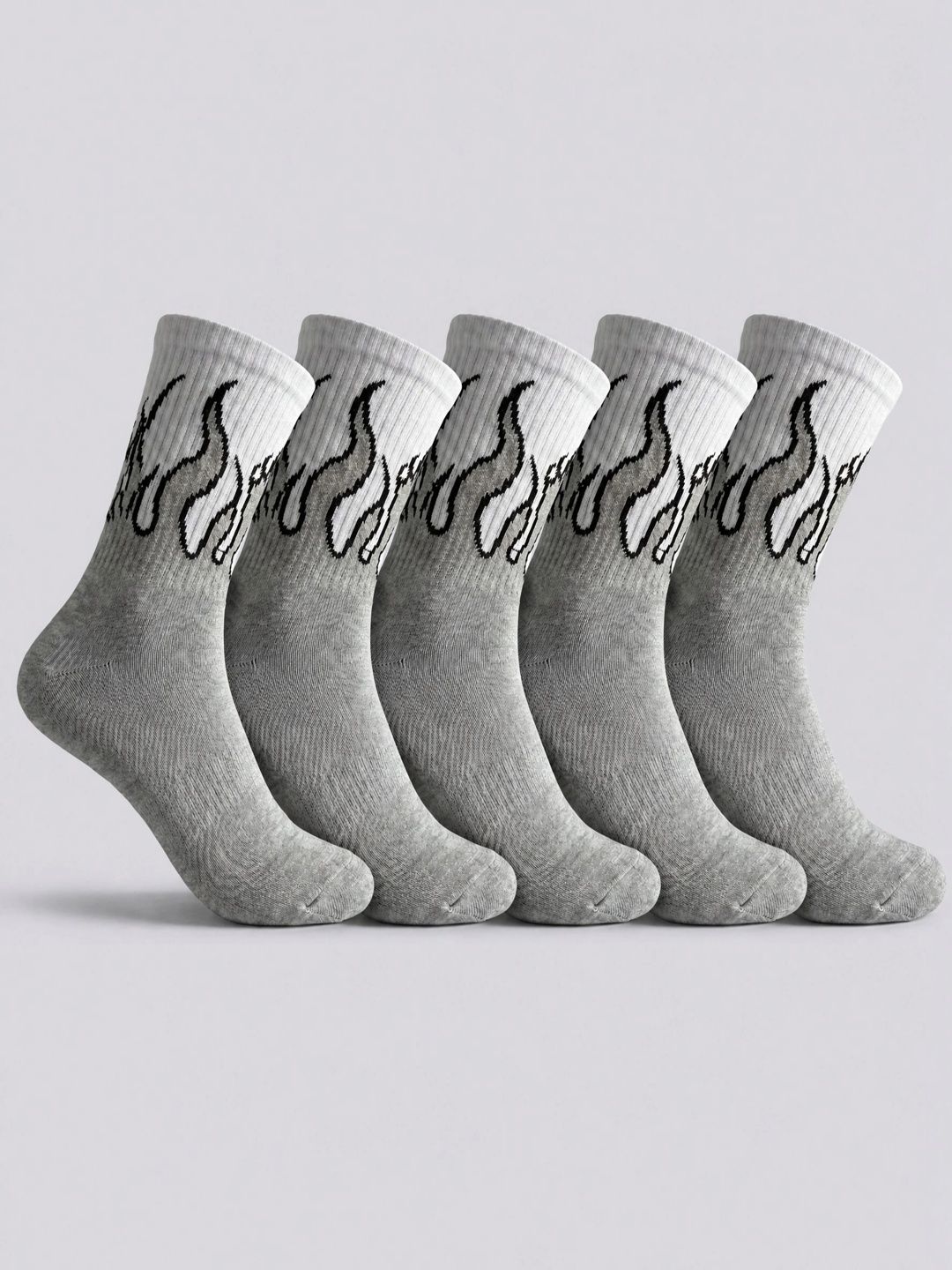 Moda Rapido Men Pack of 5 Cotton Blend Patterned Above Ankle Socks