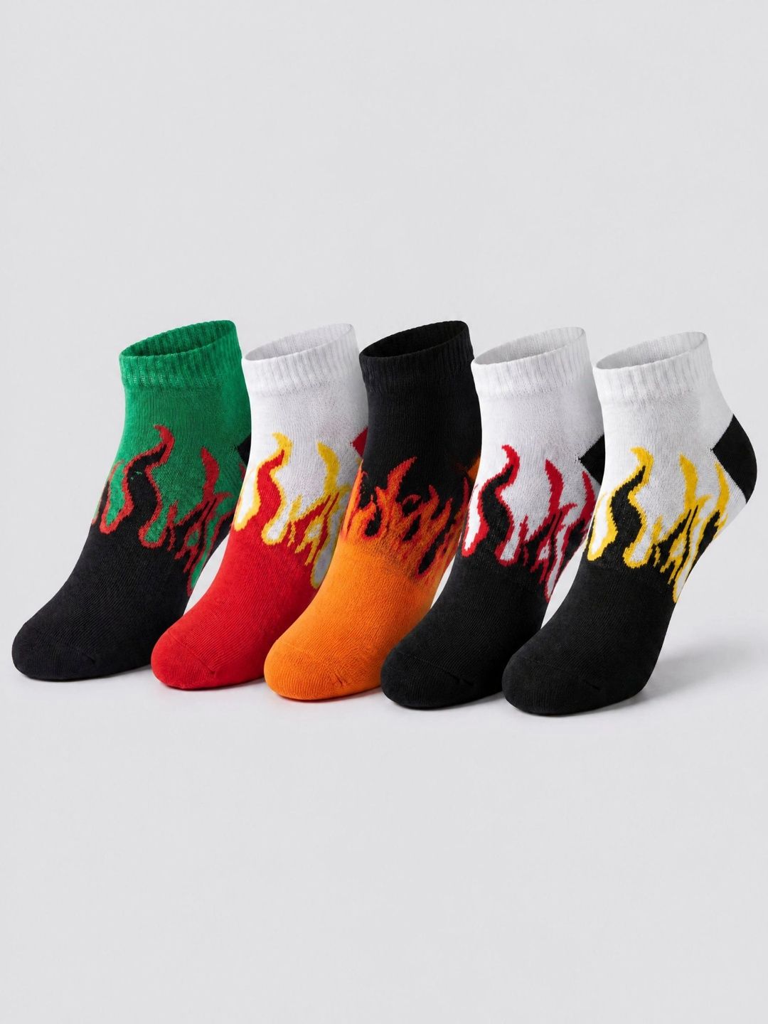 Moda Rapido Men Pack of 5 Cotton Blend Patterned Ankle Length Socks