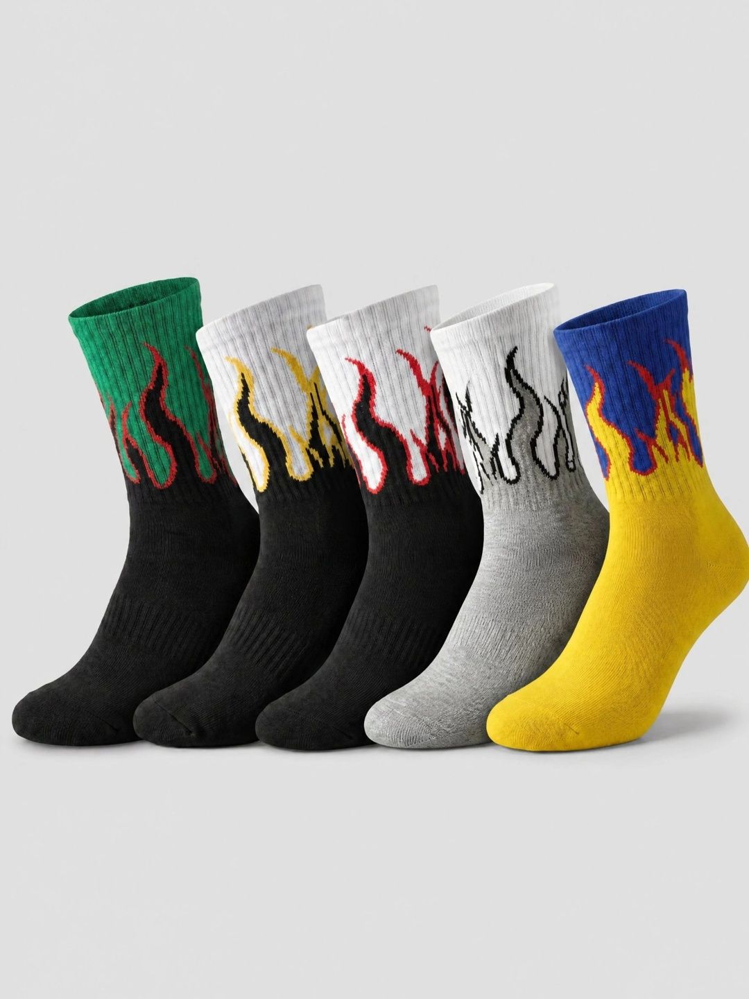 Moda Rapido Men Pack of 5 Cotton Blend Patterned Calf Length Socks