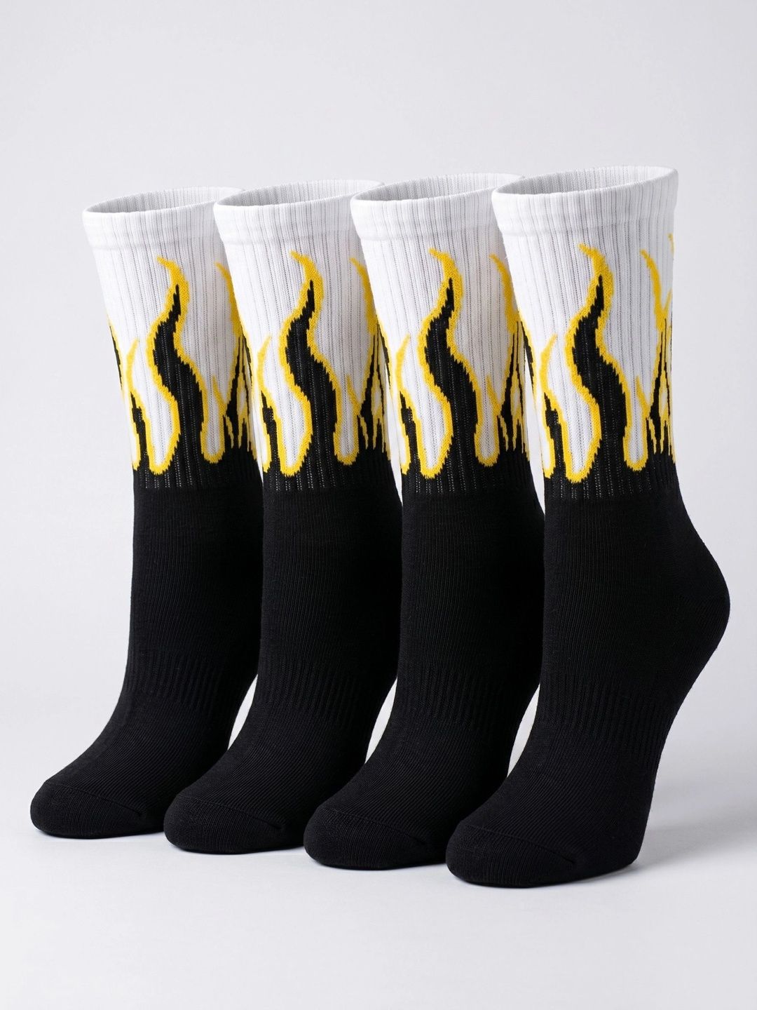 Moda Rapido Men Pack of 4 Cotton Blend Patterned Above Ankle Socks