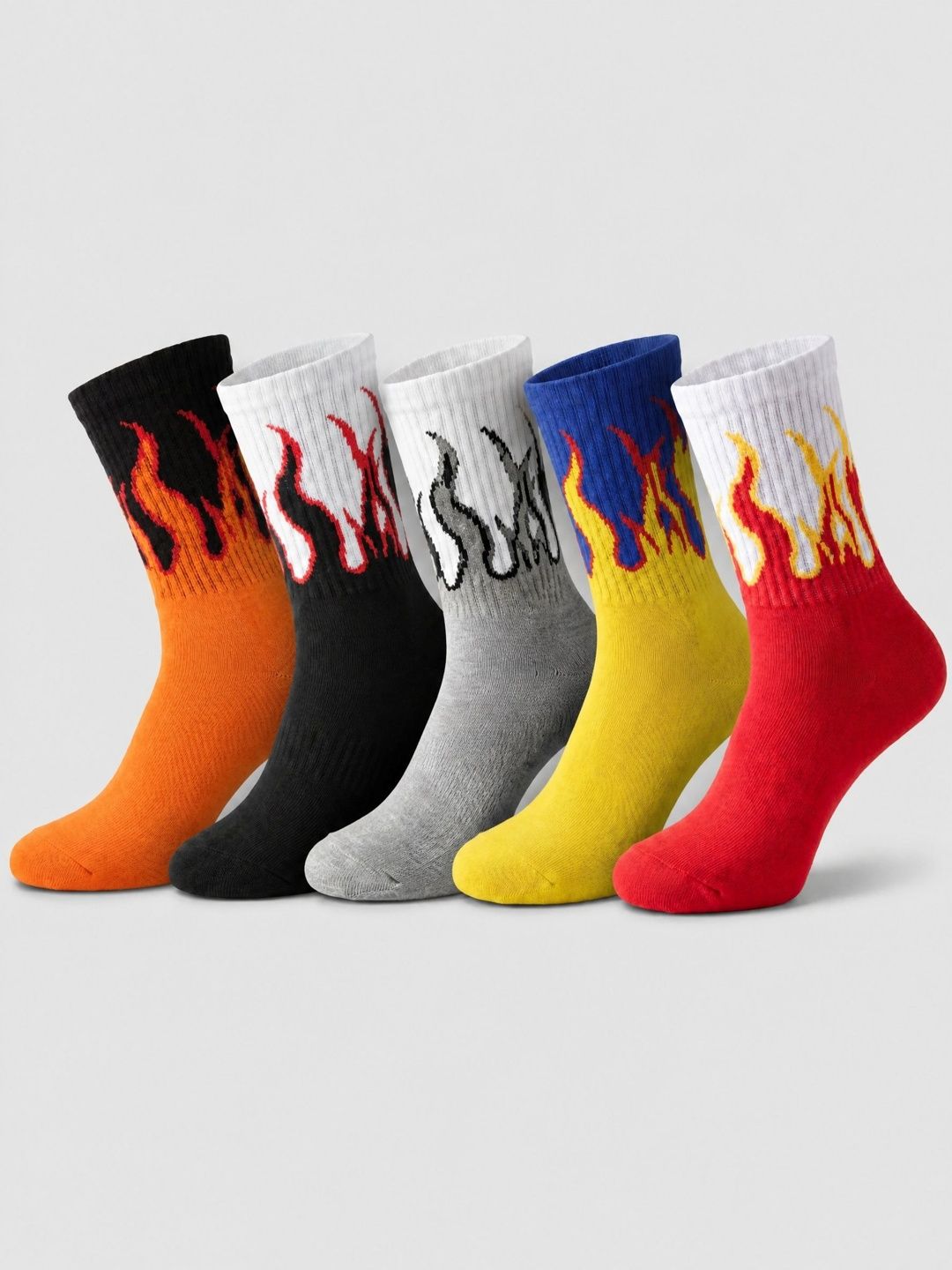 Moda Rapido Men Pack of 5 Cotton Blend Patterned Above Ankle Socks