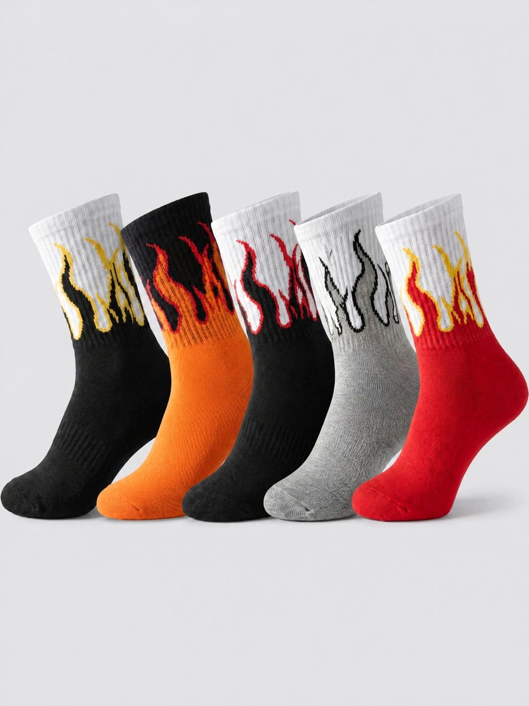 Moda Rapido Men Pack of 5 Cotton Blend Patterned Calf Length Socks