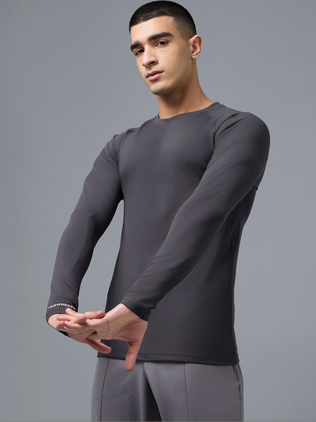 Technosport Men Brand Logo Compression T-shirt
