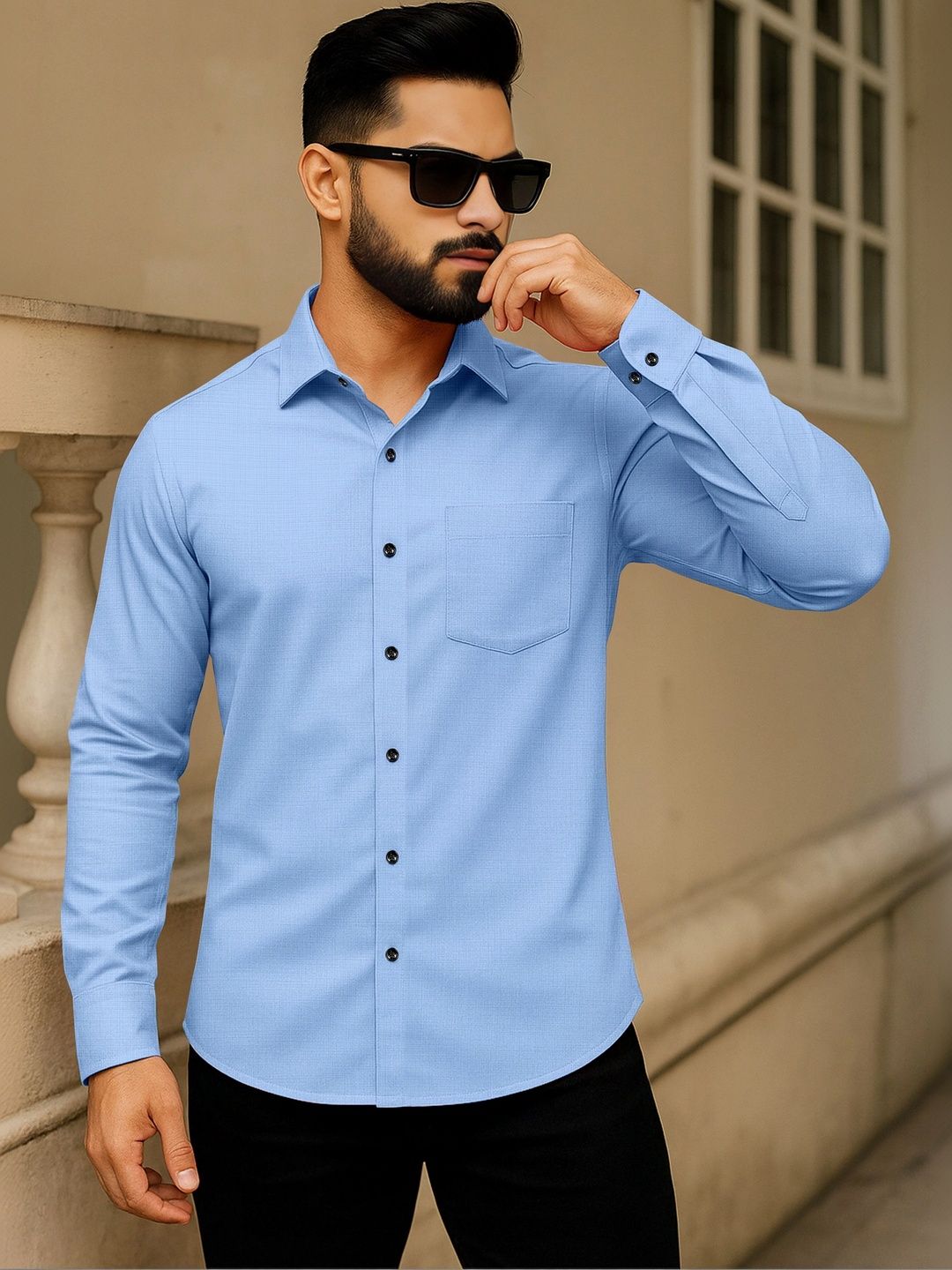 AITAVIK OVERSEAS Men Pack Of 2 Spread Collar Long Sleeves Classic Casual Shirt