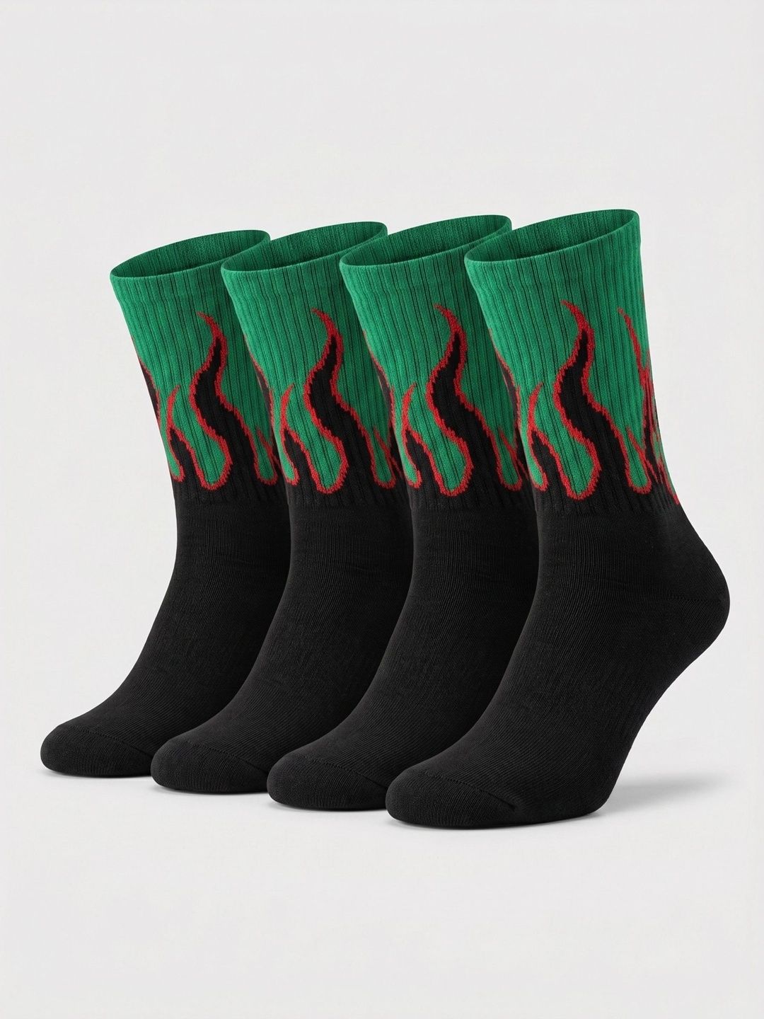 Moda Rapido Men Pack of 4 Cotton Blend Patterned Calf Length Socks