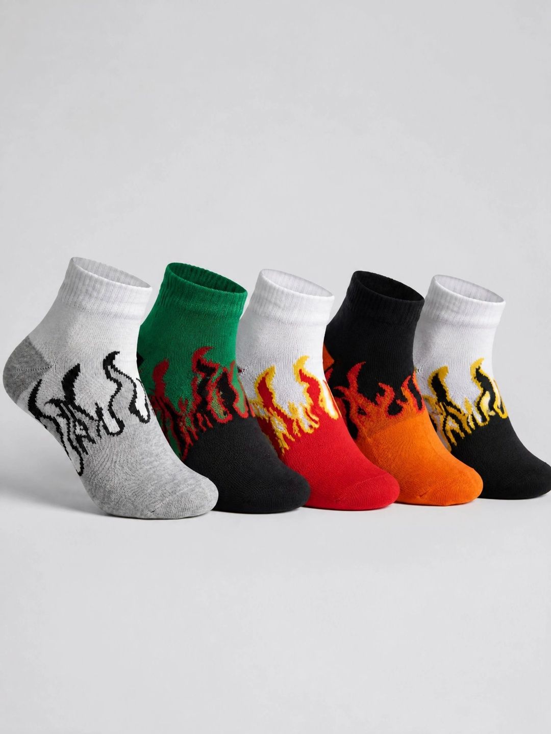 Moda Rapido Men Pack of 5 Cotton Blend Patterned Ankle Length Socks