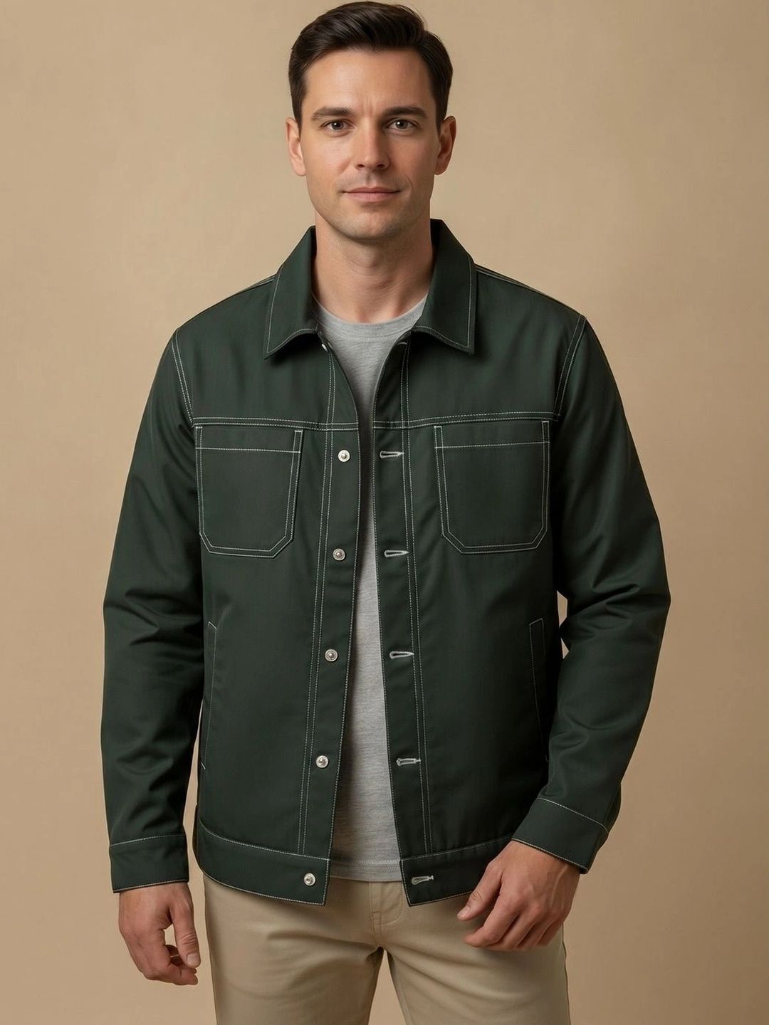Roadster Men Open Front Jacket