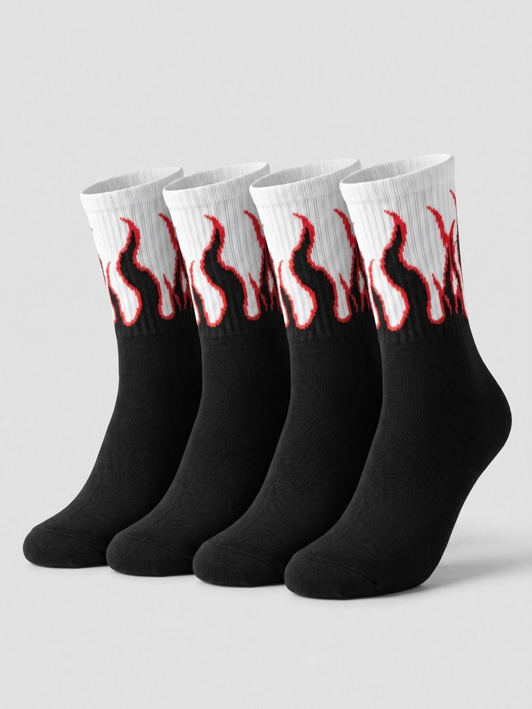 Moda Rapido Men Pack of 4 Cotton Blend Patterned Calf Length Socks