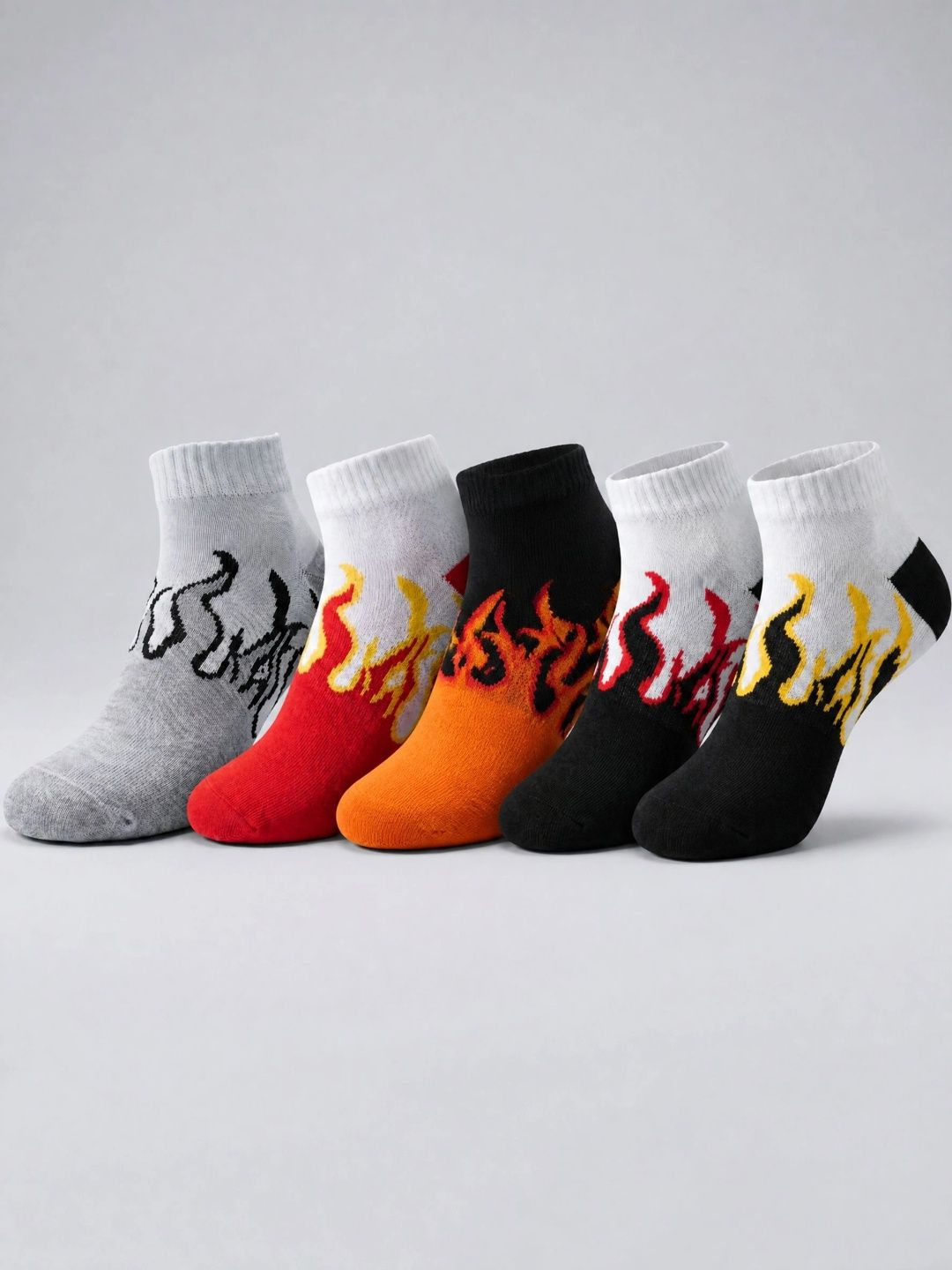 Moda Rapido Men Pack of 5 Cotton Blend Patterned Ankle Length Socks