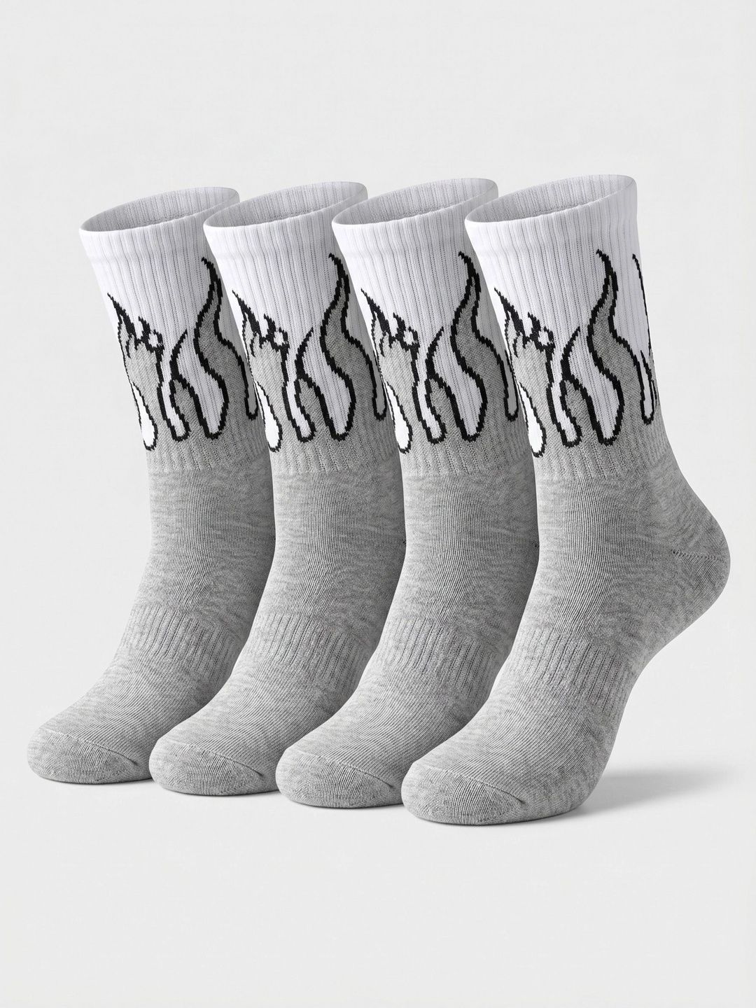 Moda Rapido Men Pack of 4 Cotton Blend Patterned Calf Length Socks