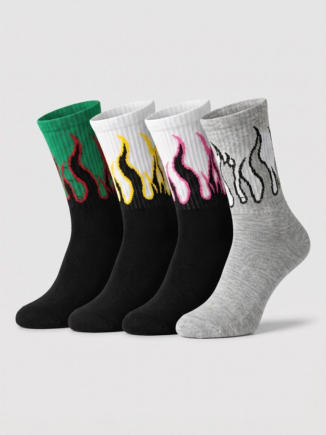Moda Rapido Men Pack of 4 Cotton Blend Patterned Above Ankle Socks