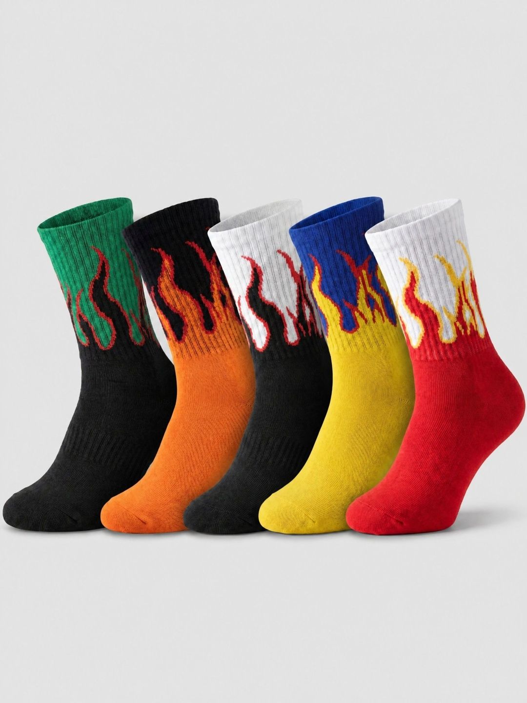 Moda Rapido Men Pack of 5 Cotton Blend Patterned Above Ankle Socks