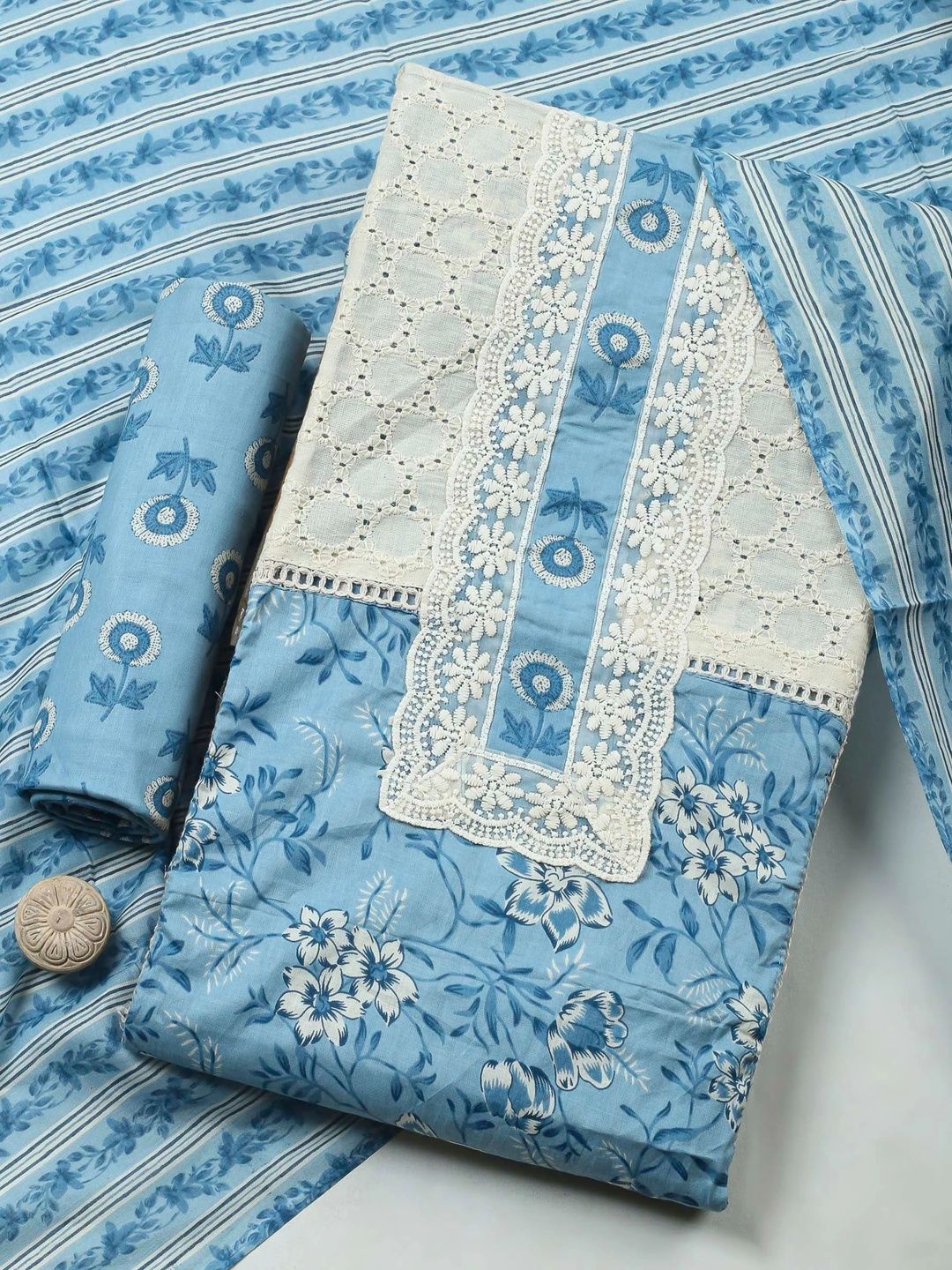 Meena Bazaar Printed Unstitched Dress Material