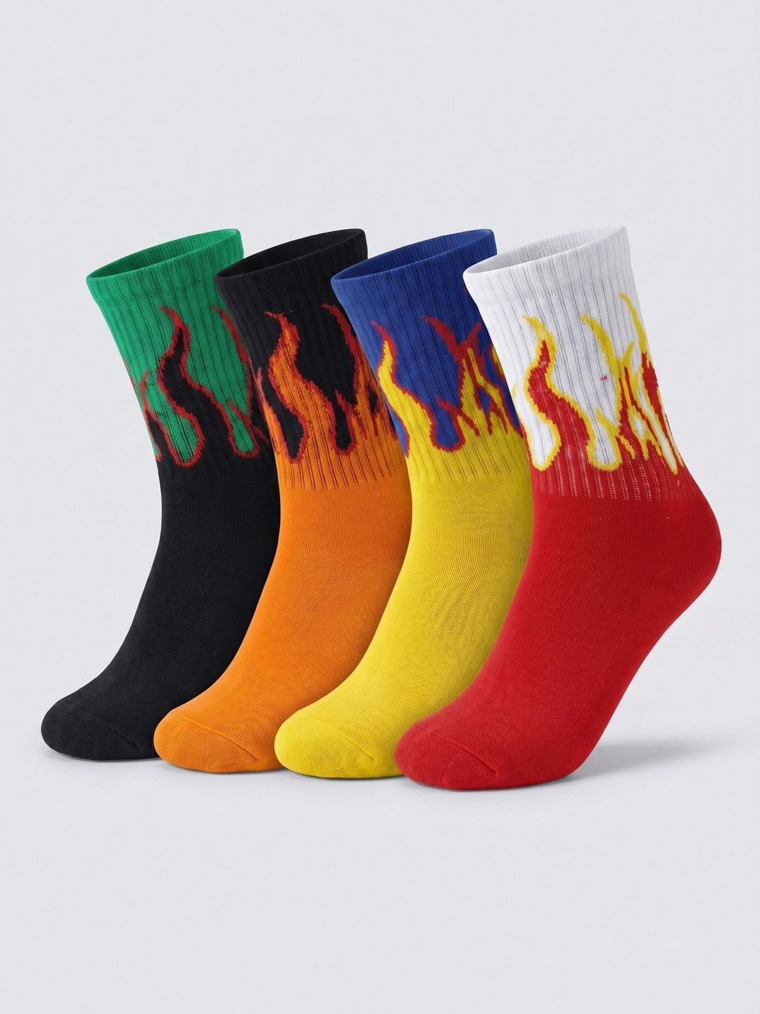 Moda Rapido Men Pack of 4 Cotton Blend Patterned Above Ankle Socks