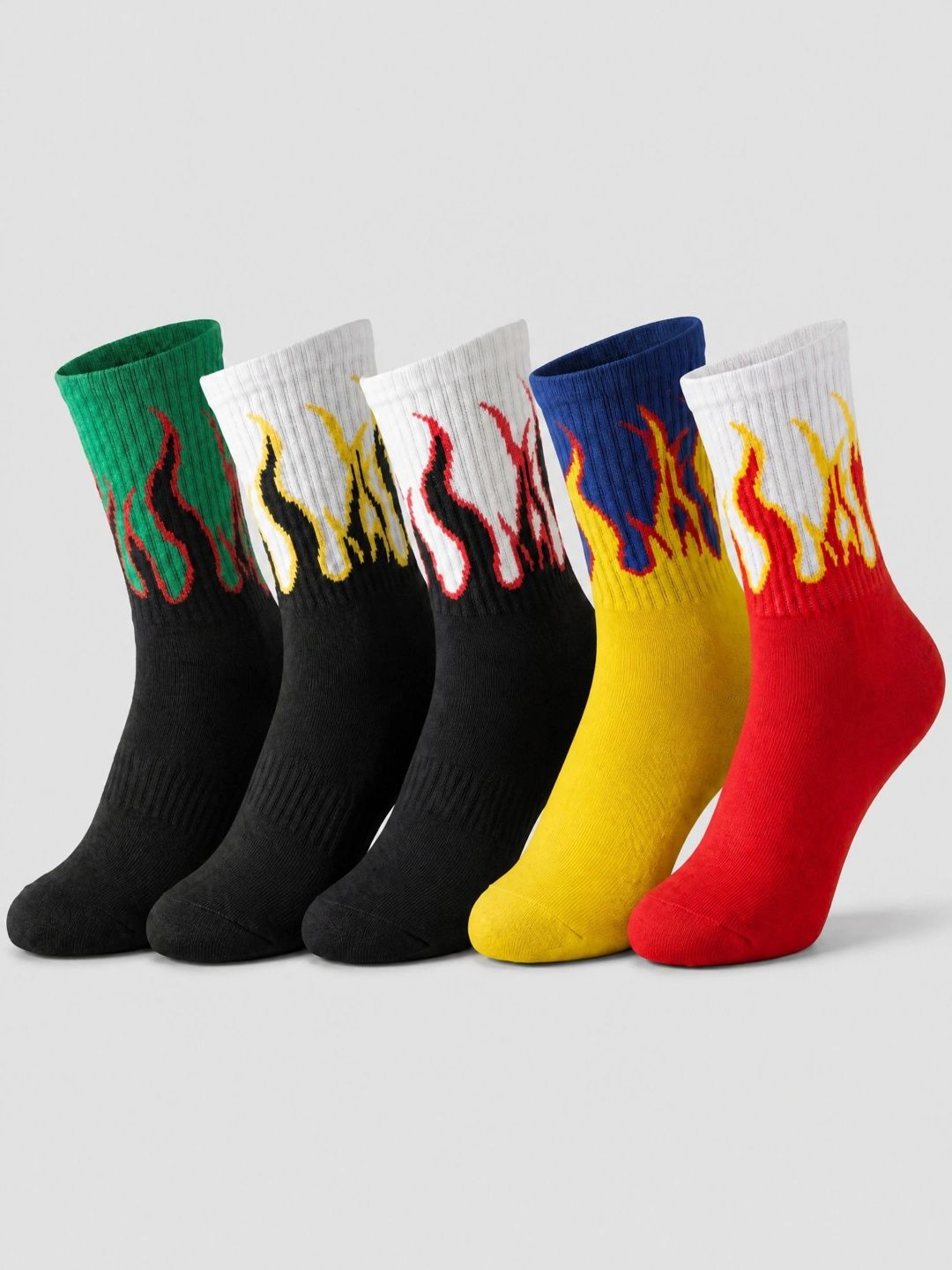 Moda Rapido Men Pack of 5 Cotton Blend Patterned Above Ankle Socks