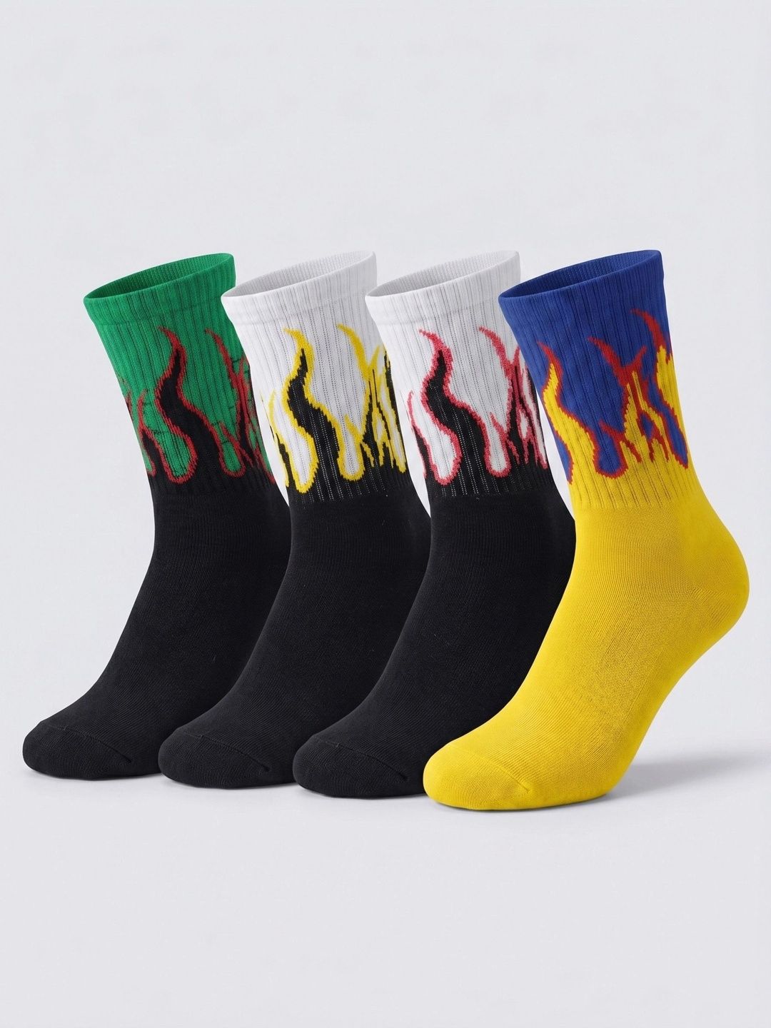 Moda Rapido Men Pack of 4 Cotton Blend Patterned Above Ankle Socks