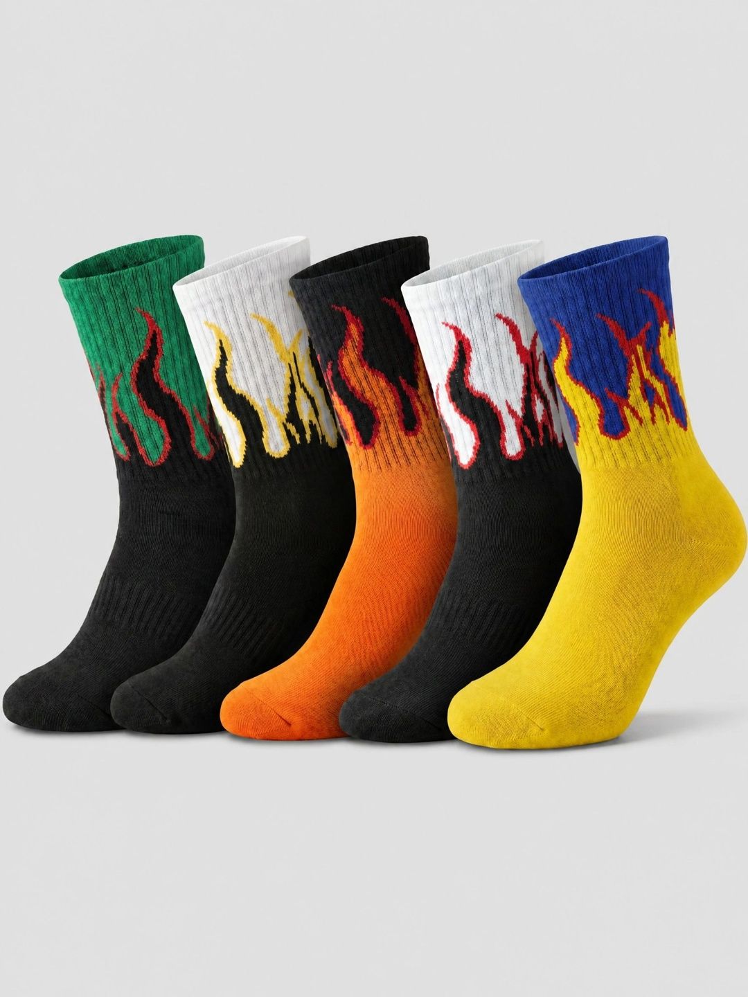 Moda Rapido Men Pack of 5 Cotton Blend Patterned Above Ankle Socks