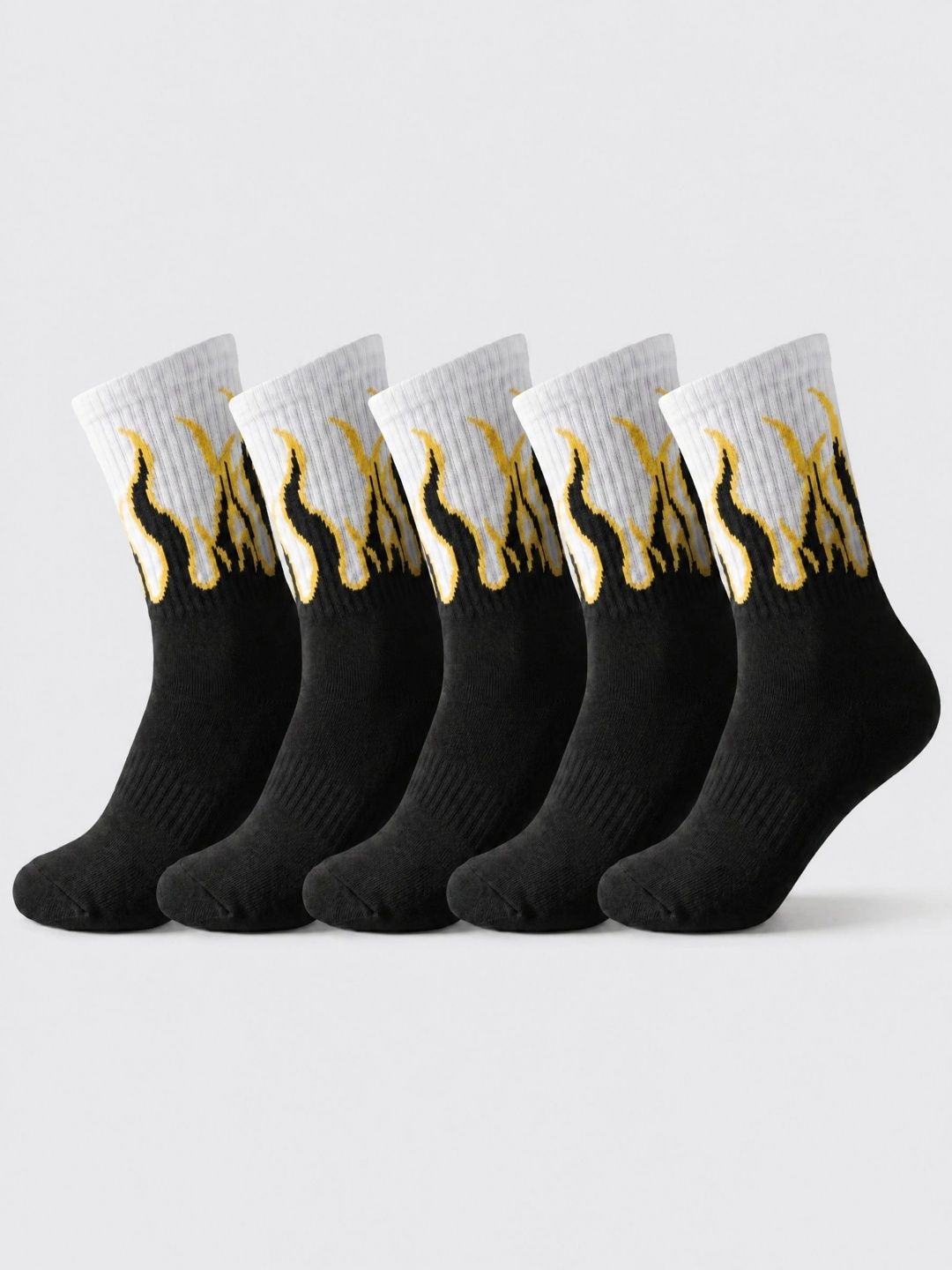 Moda Rapido Men Pack of 5 Cotton Blend Patterned Above Ankle Socks