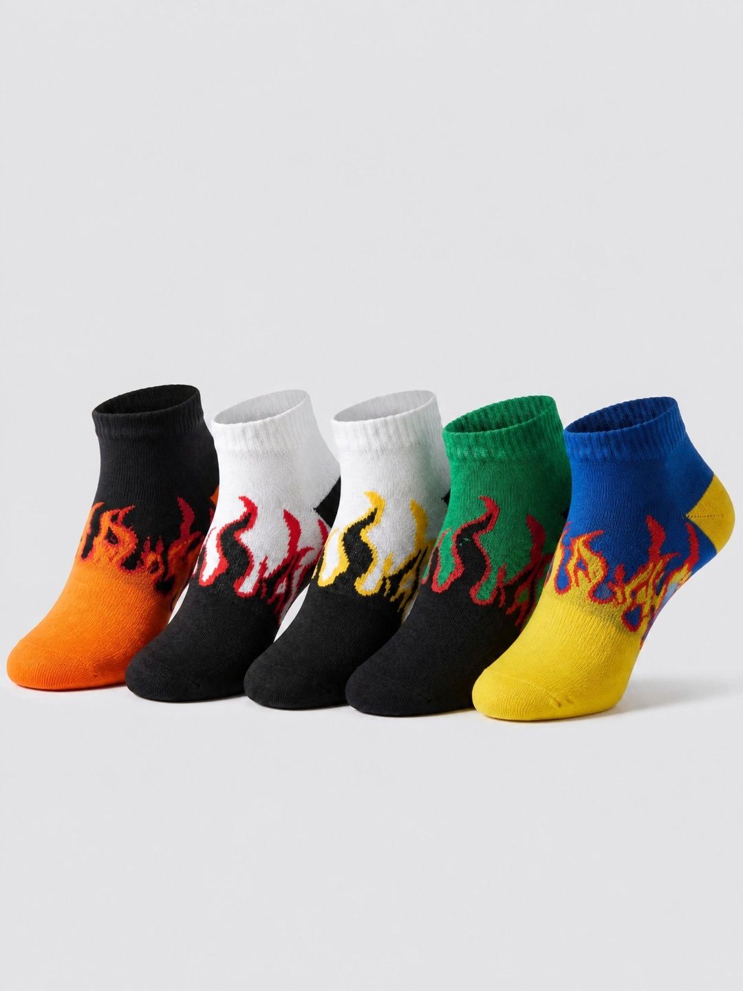 Moda Rapido Men Pack of 5 Cotton Blend Patterned Ankle Length Socks
