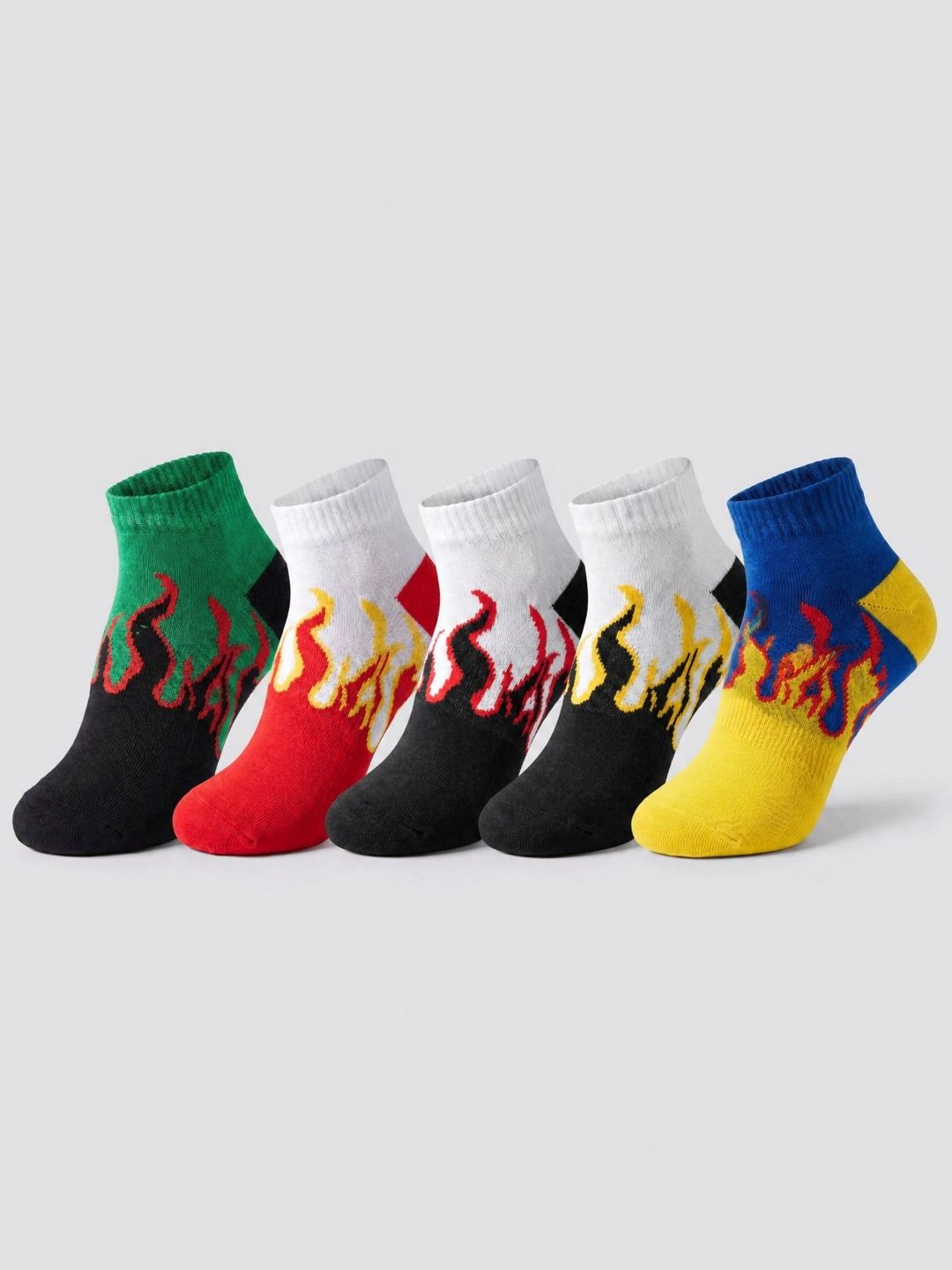 Moda Rapido Men Pack of 5 Cotton Blend Patterned Ankle Length Socks