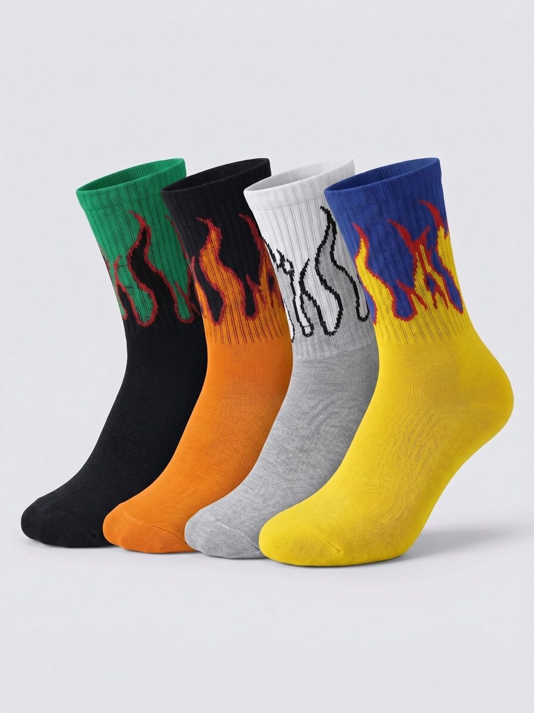 Moda Rapido Men Pack of 4 Cotton Blend Patterned Above Ankle Socks