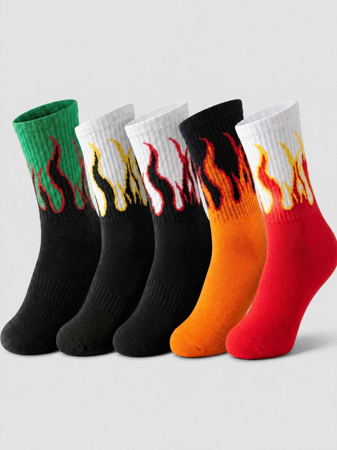 Moda Rapido Men Pack of 5 Cotton Blend Patterned Above Ankle Socks