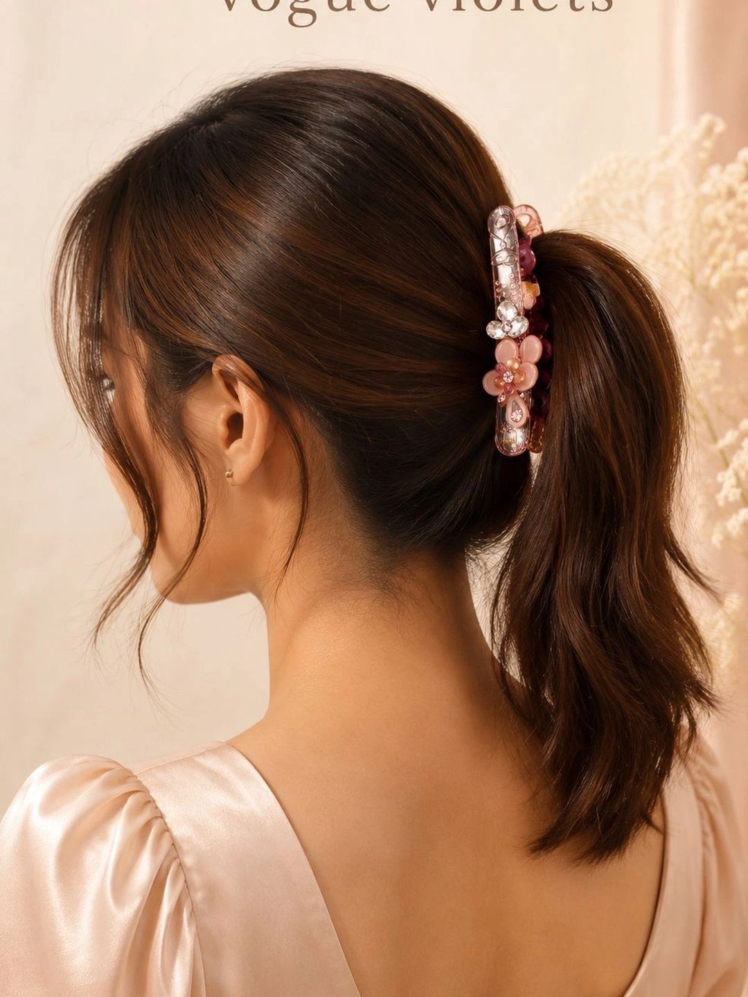 Vogue Violets Vogue Violets Women Set of 2 Embellished Banana Clip