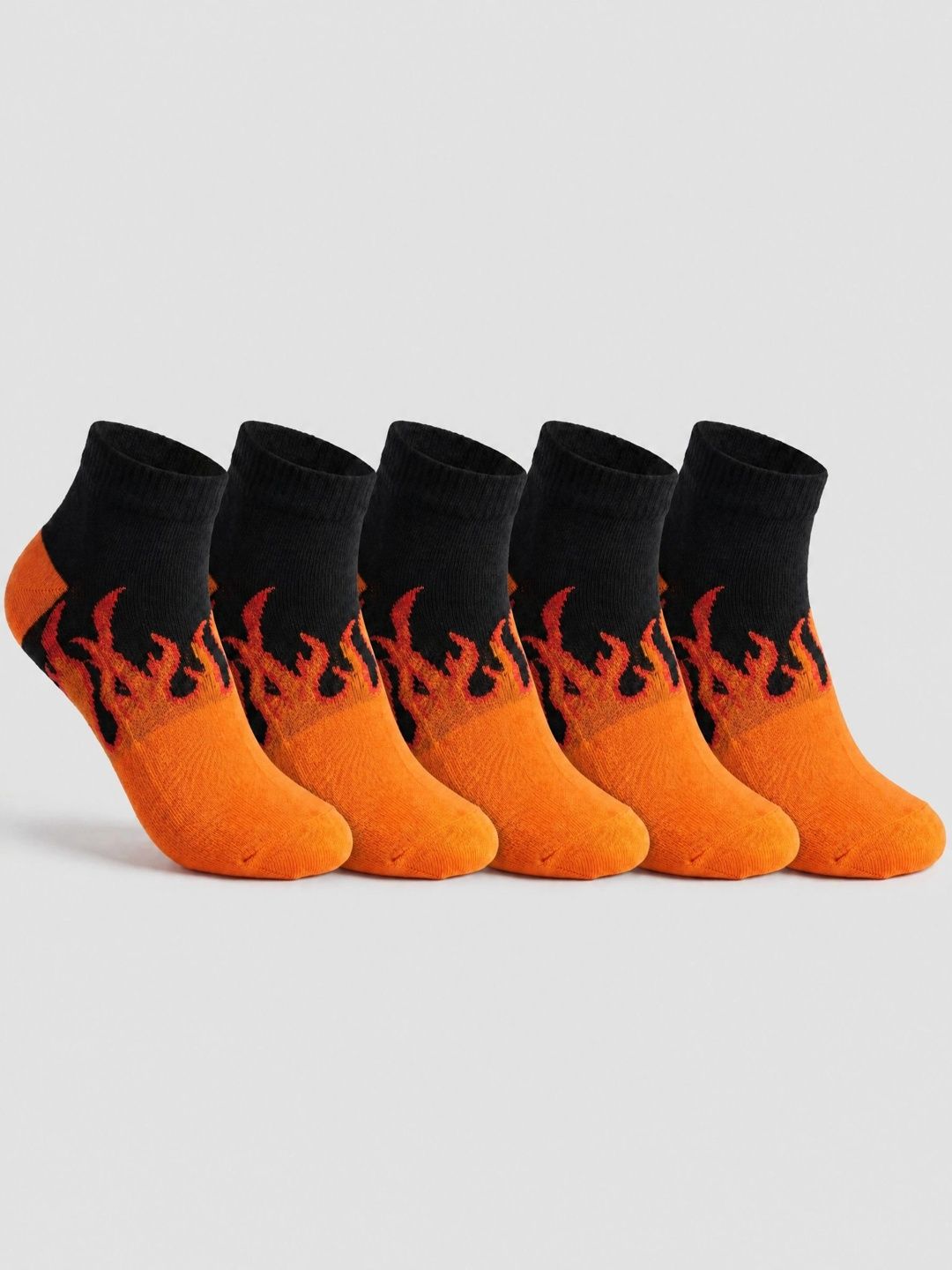 Moda Rapido Men Pack of 5 Cotton Blend Patterned Ankle Length Socks
