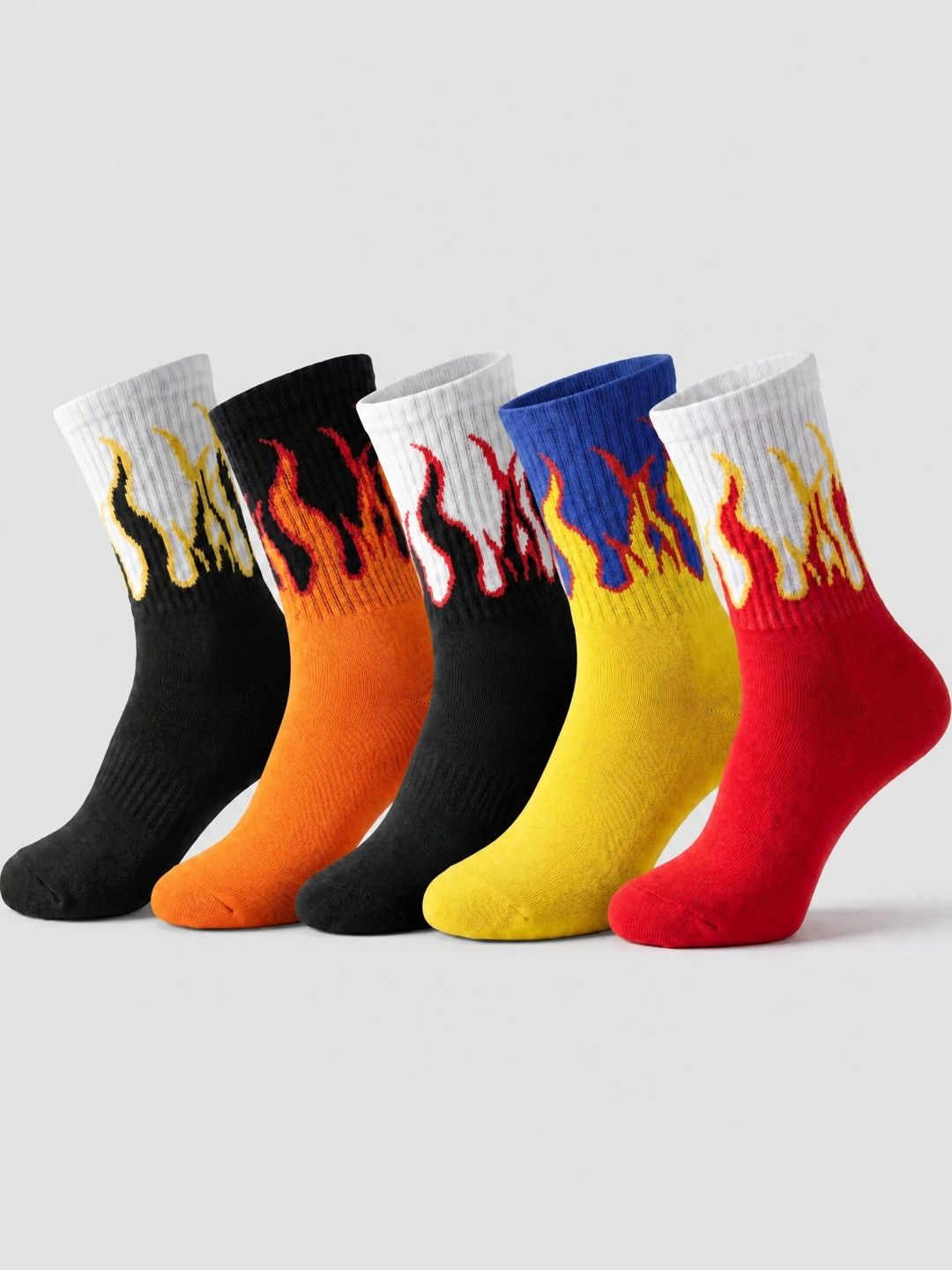 Moda Rapido Men Pack of 5 Cotton Blend Patterned Above Ankle Socks