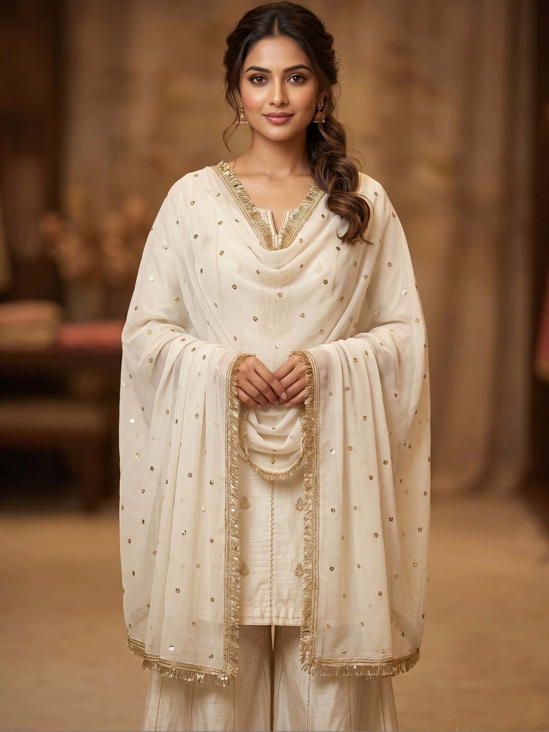 Trendzmy Dupatta with Sequinned